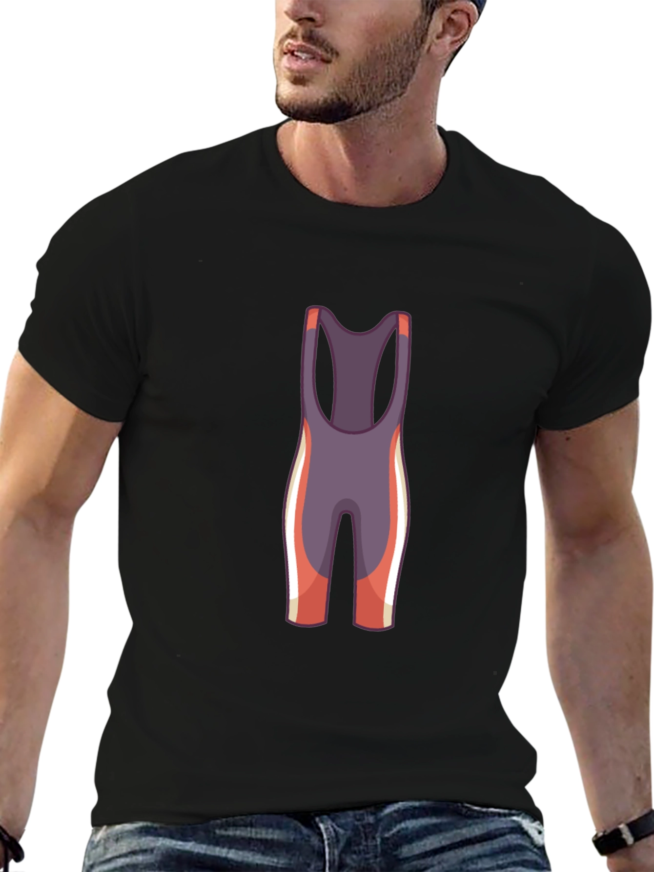 Wrestling Singlet Graphic Tee - Black
