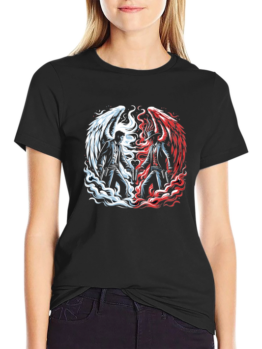 Angel vs. Devil Graphic Tee - Mens Black T-Shirt