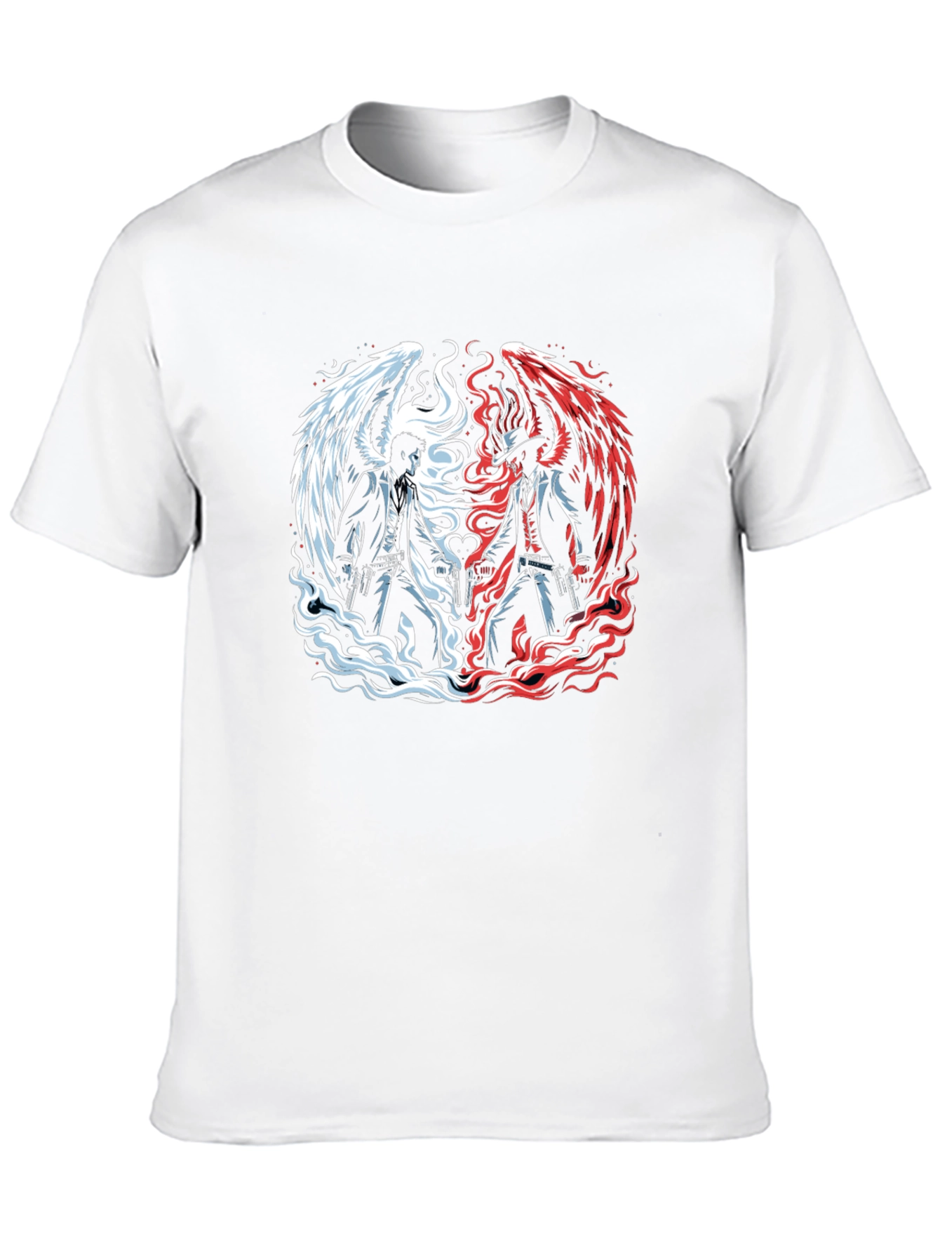 Angel vs. Devil Graphic Tee - Mens Black T-Shirt