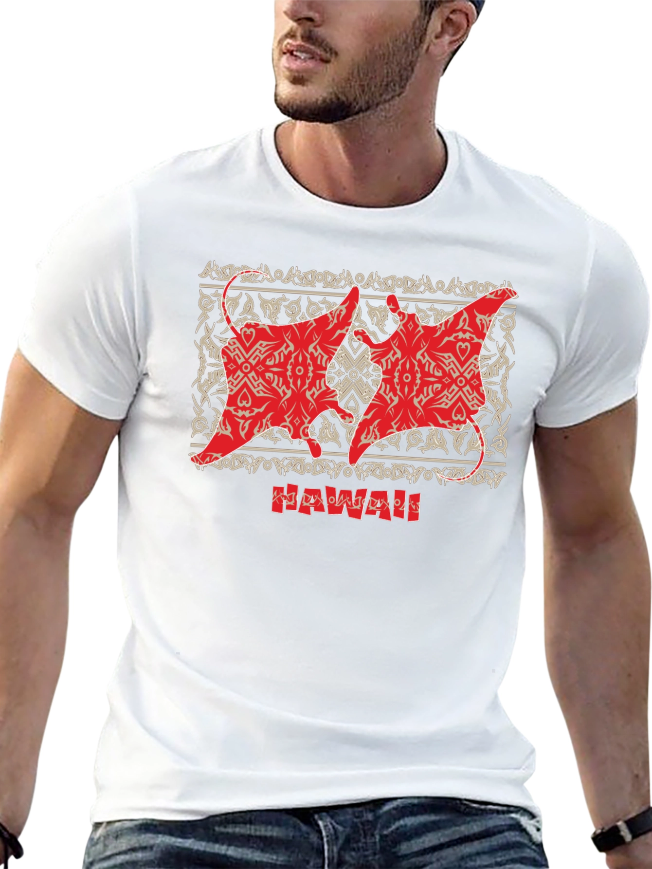 Hawaii Manta Ray Black T-Shirt