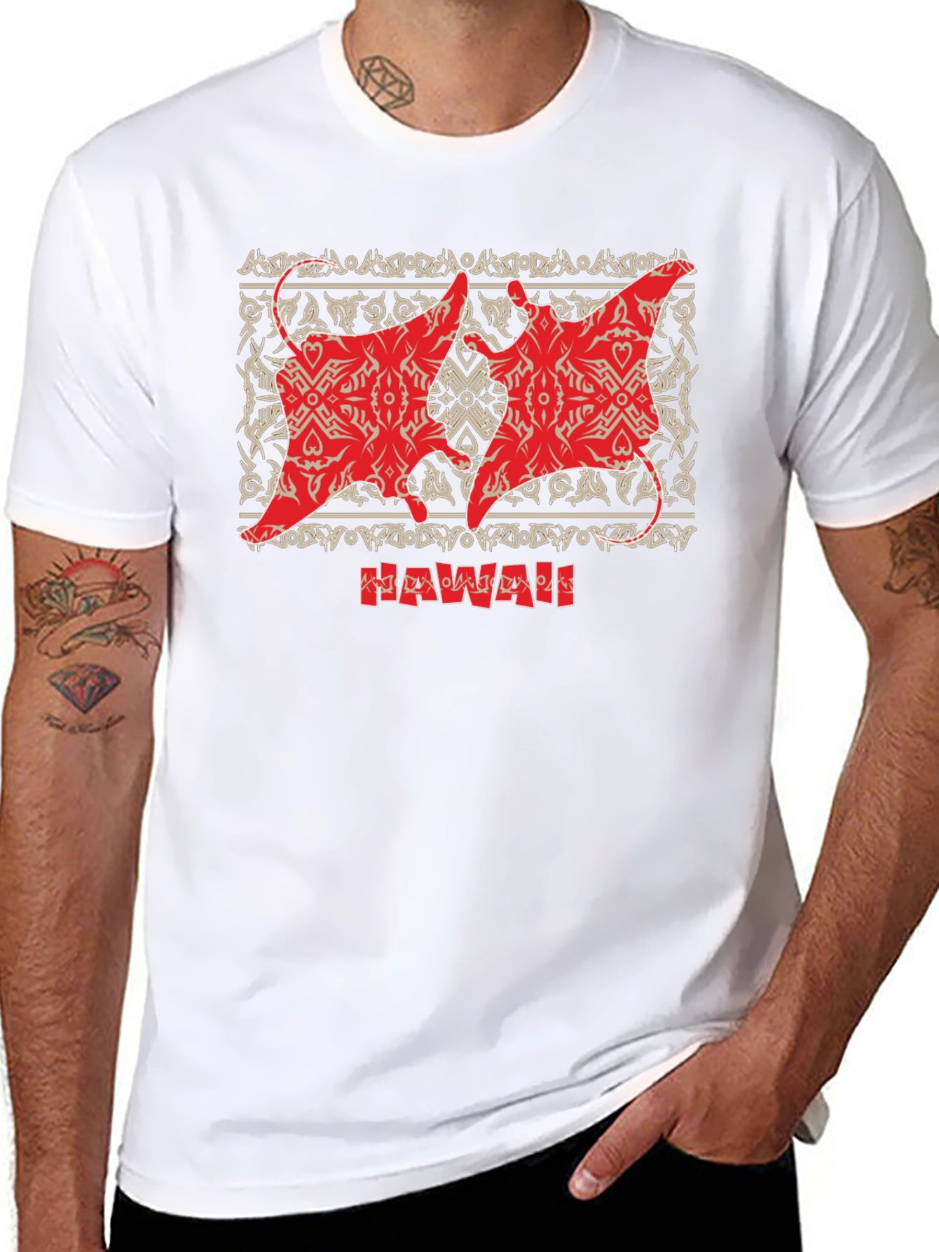Hawaii Manta Ray Black T-Shirt