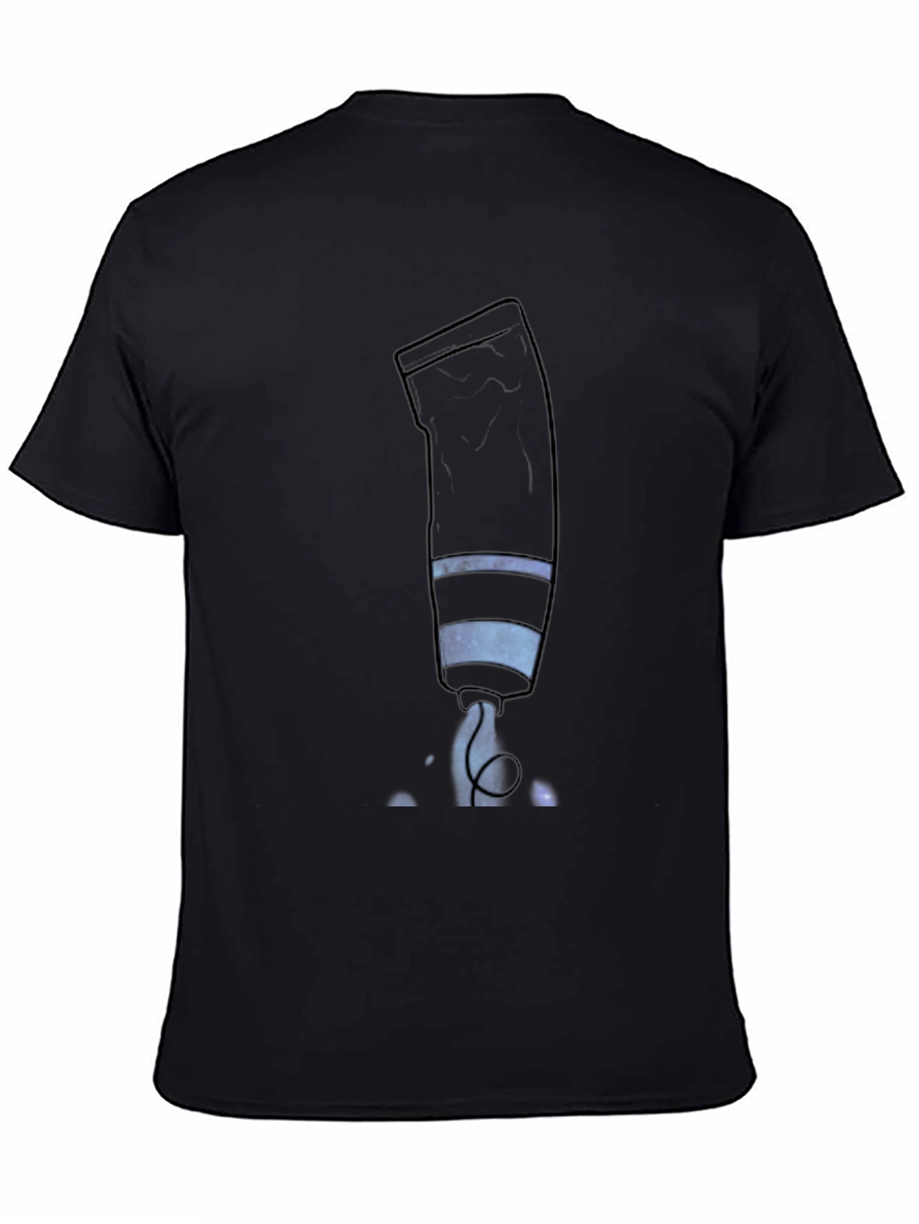 Mens Black Graphic Tee - Galaxy Paint Tube Design