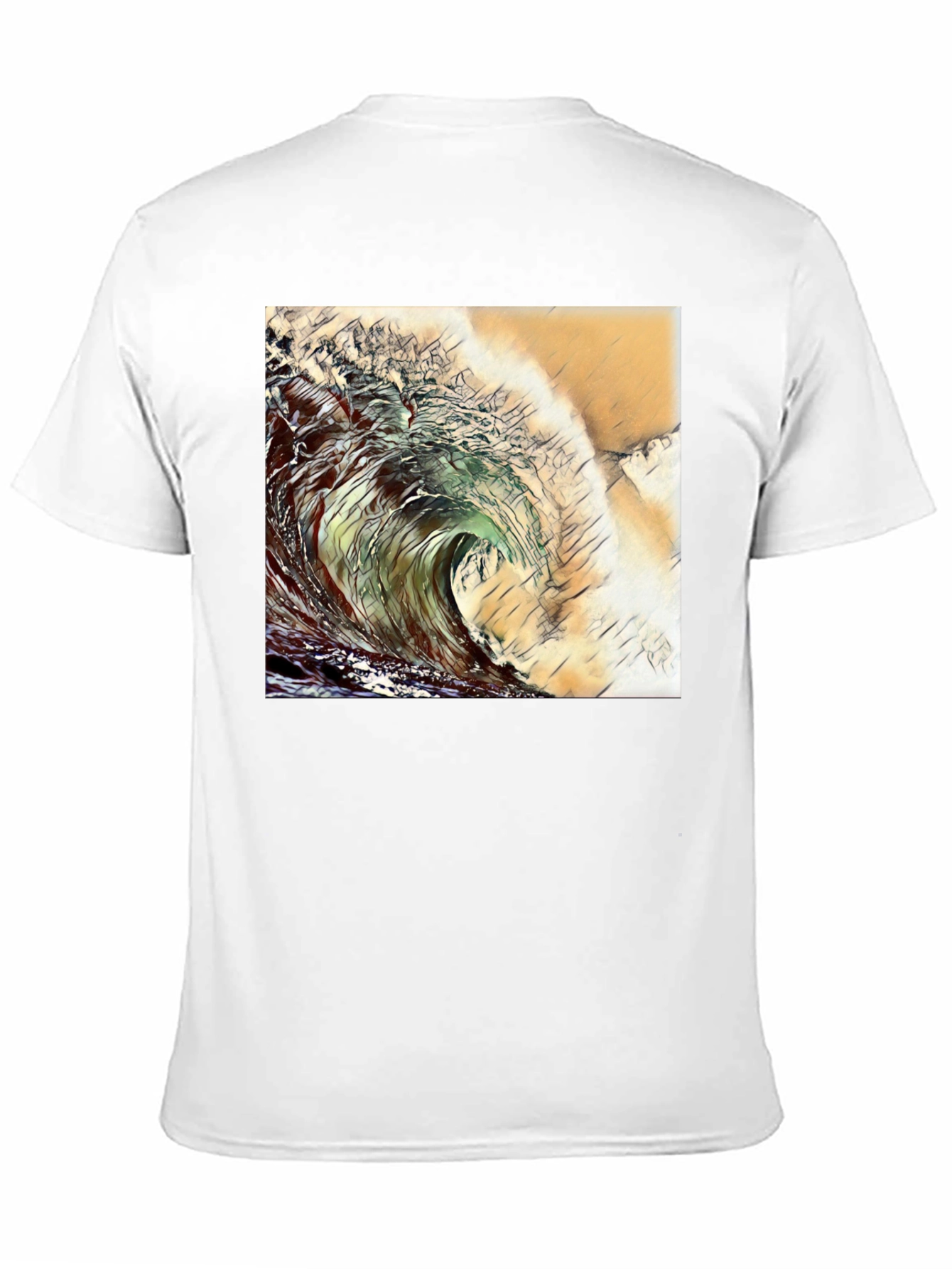 Wave Design Black T-Shirt