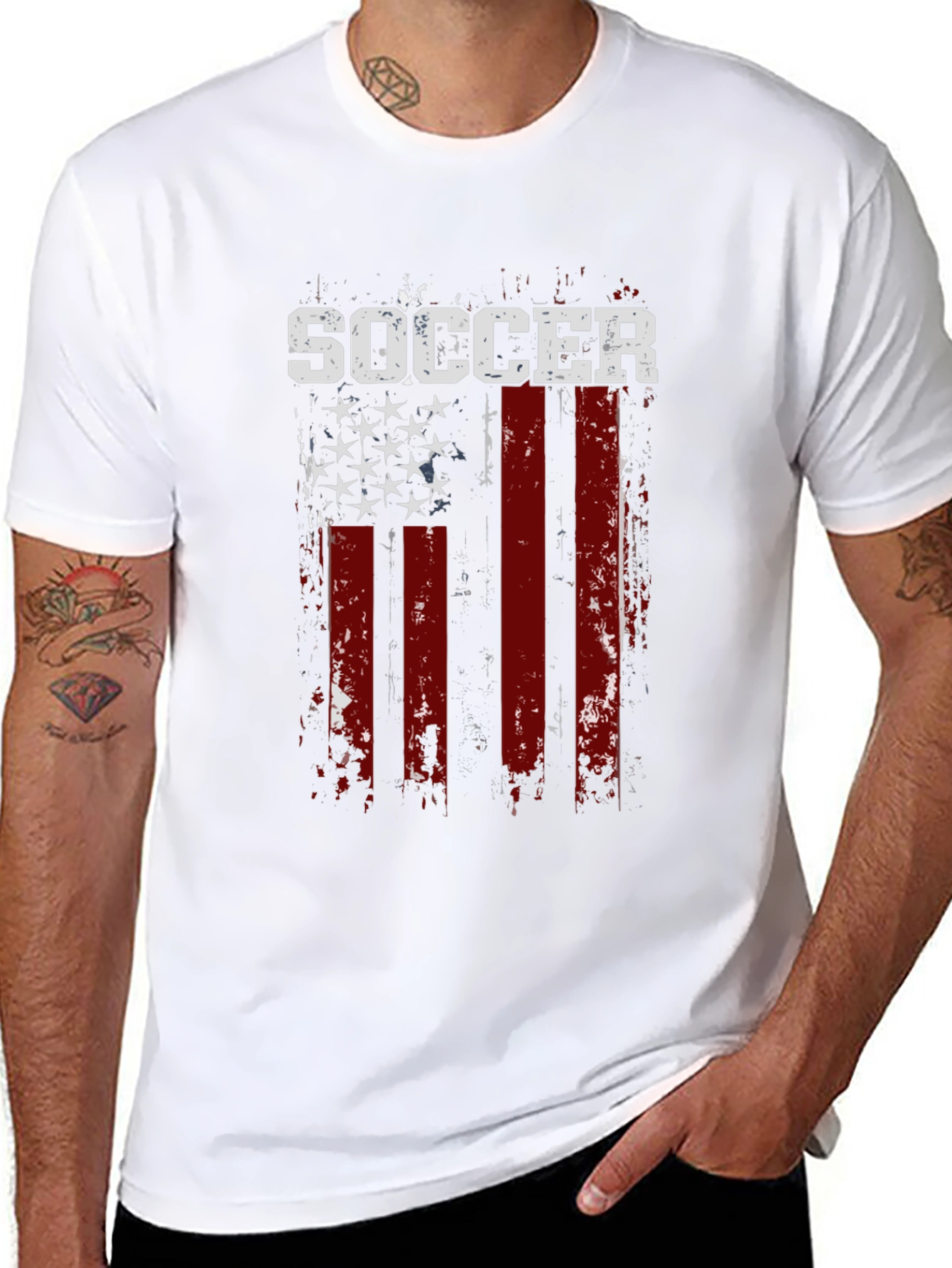 Soccer USA Flag Graphic T-Shirt