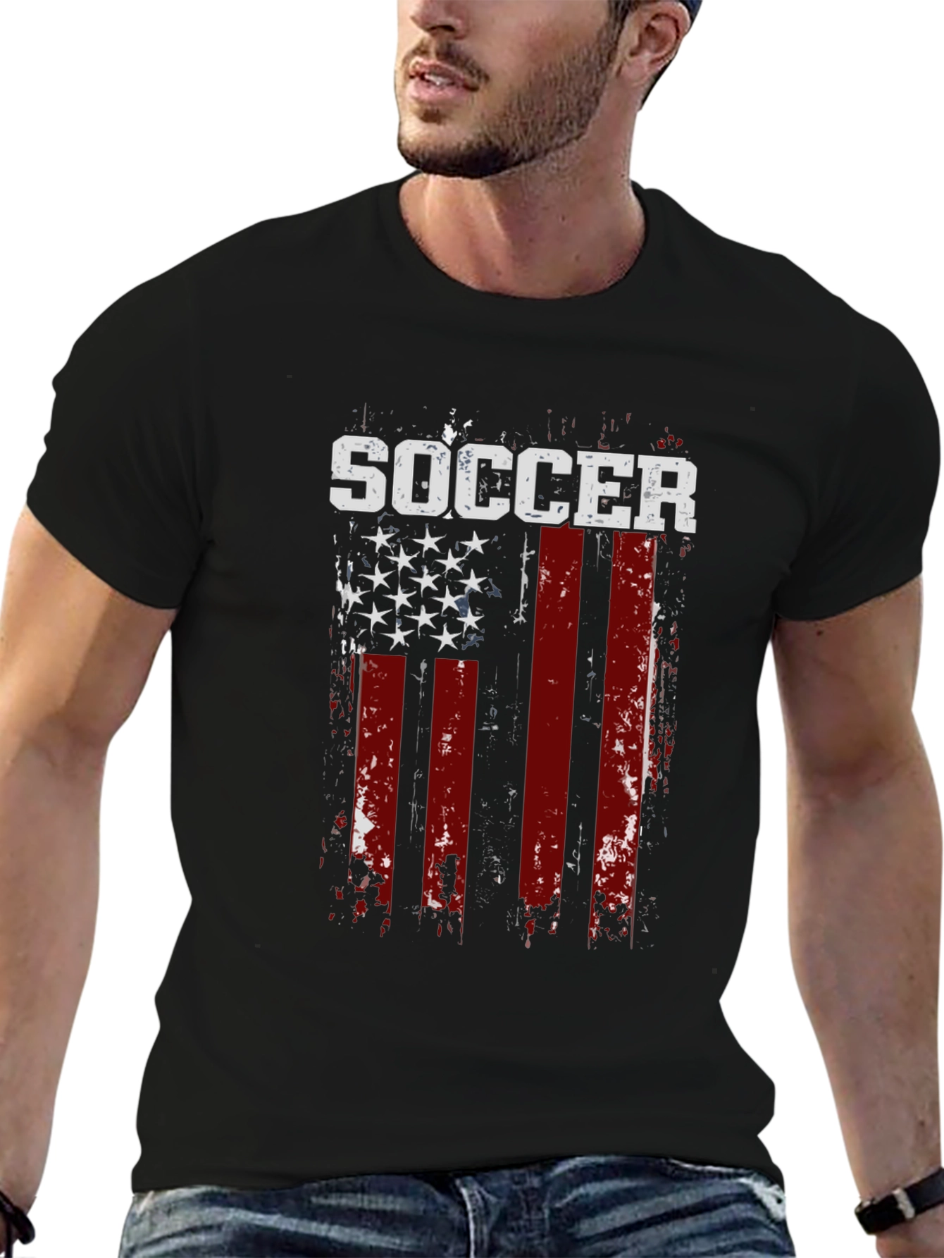 Soccer USA Flag Graphic T-Shirt