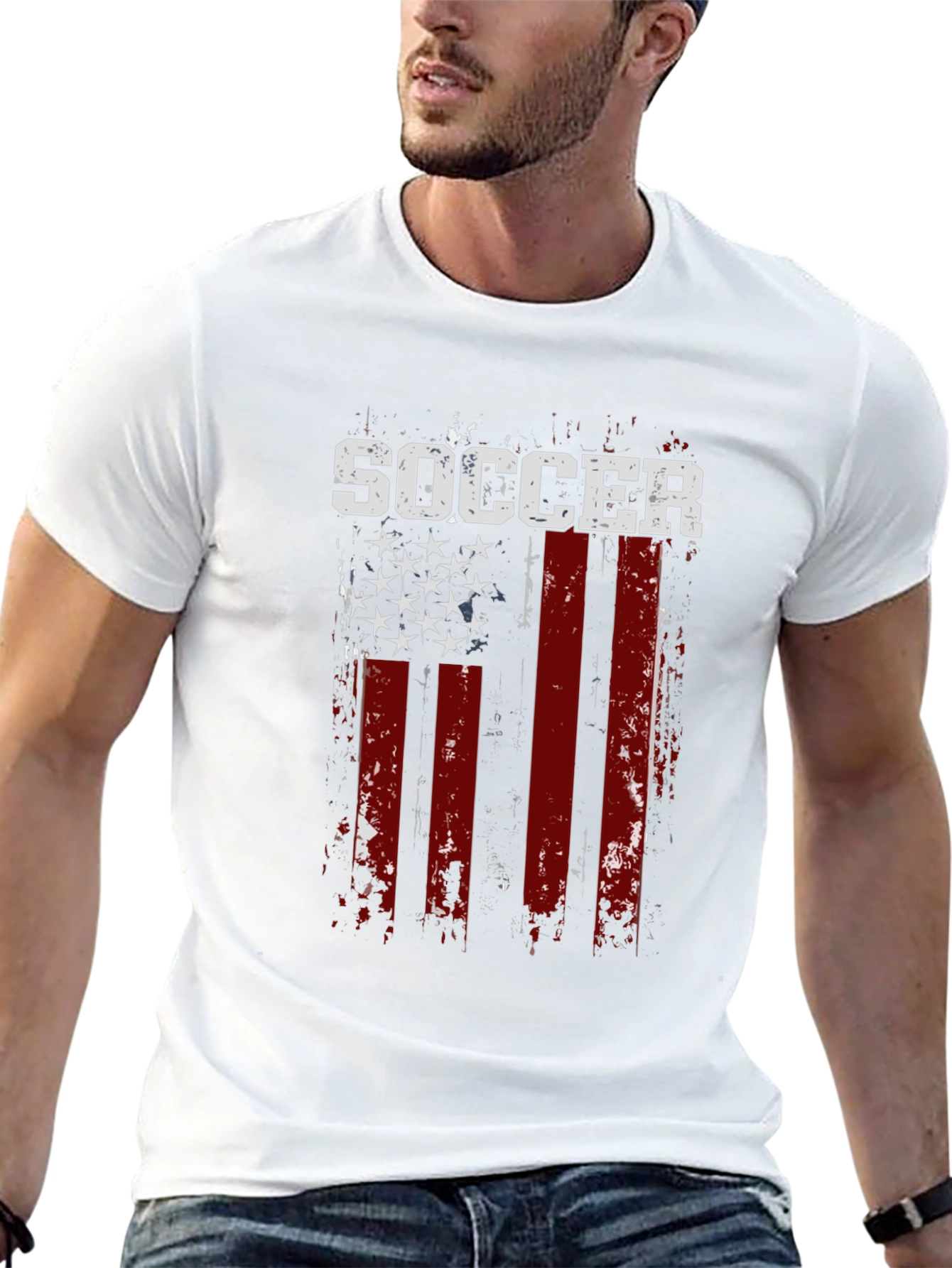 Soccer USA Flag Graphic T-Shirt