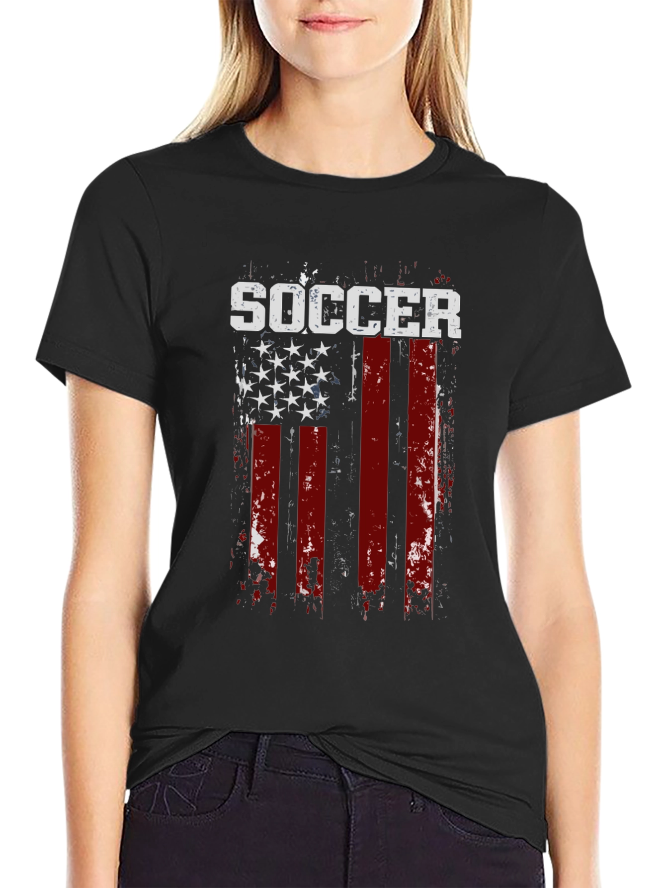 Soccer USA Flag Graphic T-Shirt