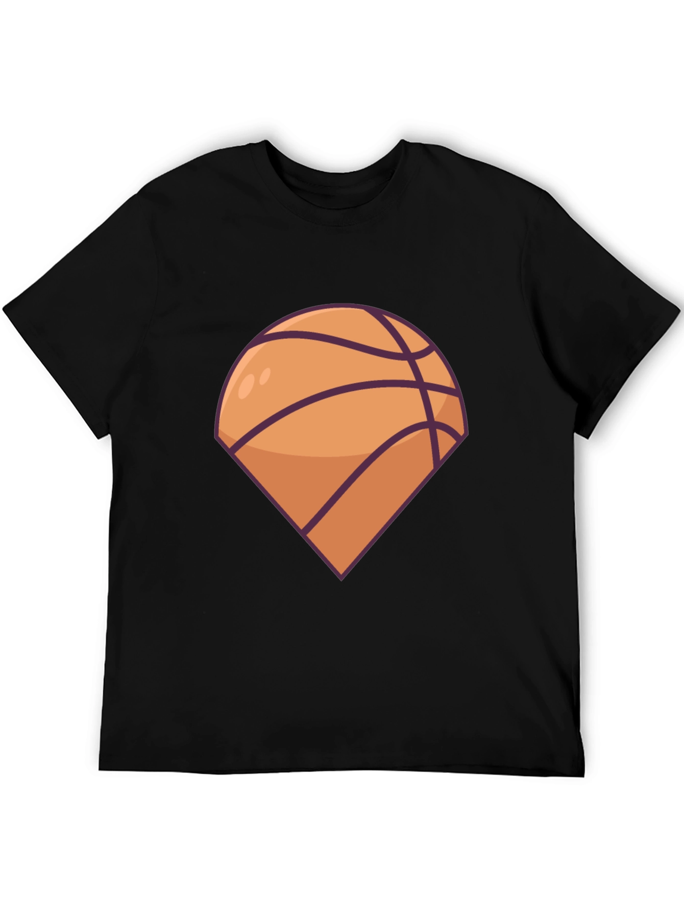 Basketball Graphic Tee - Black Casual T-Shirt