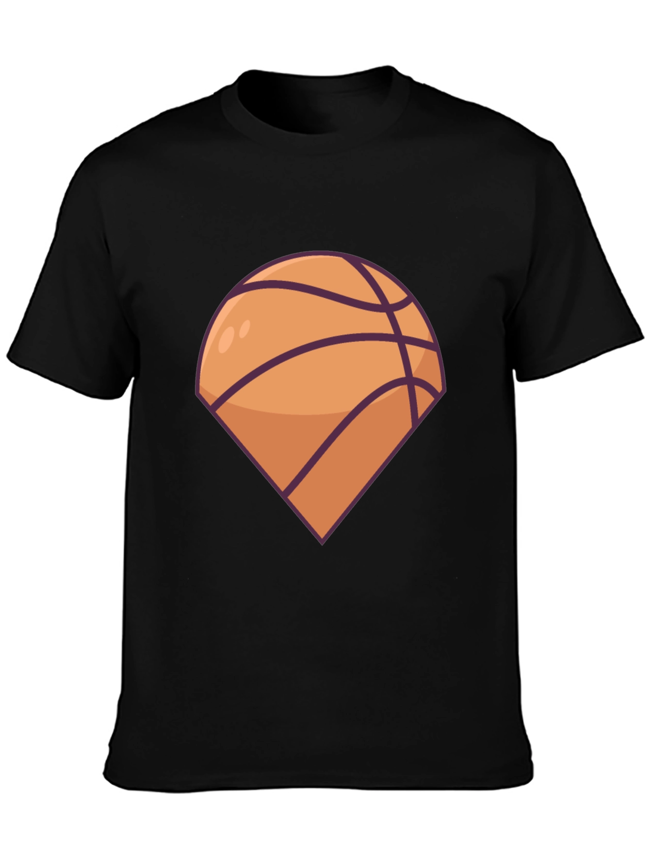 Basketball Graphic Tee - Black Casual T-Shirt