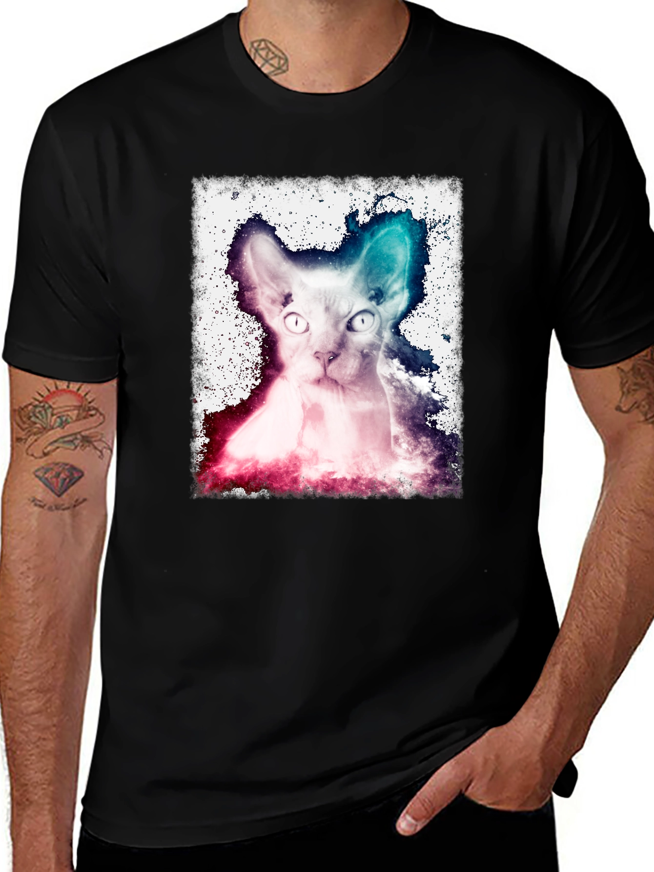 Galaxy Cat Graphic Tee - Unique Design