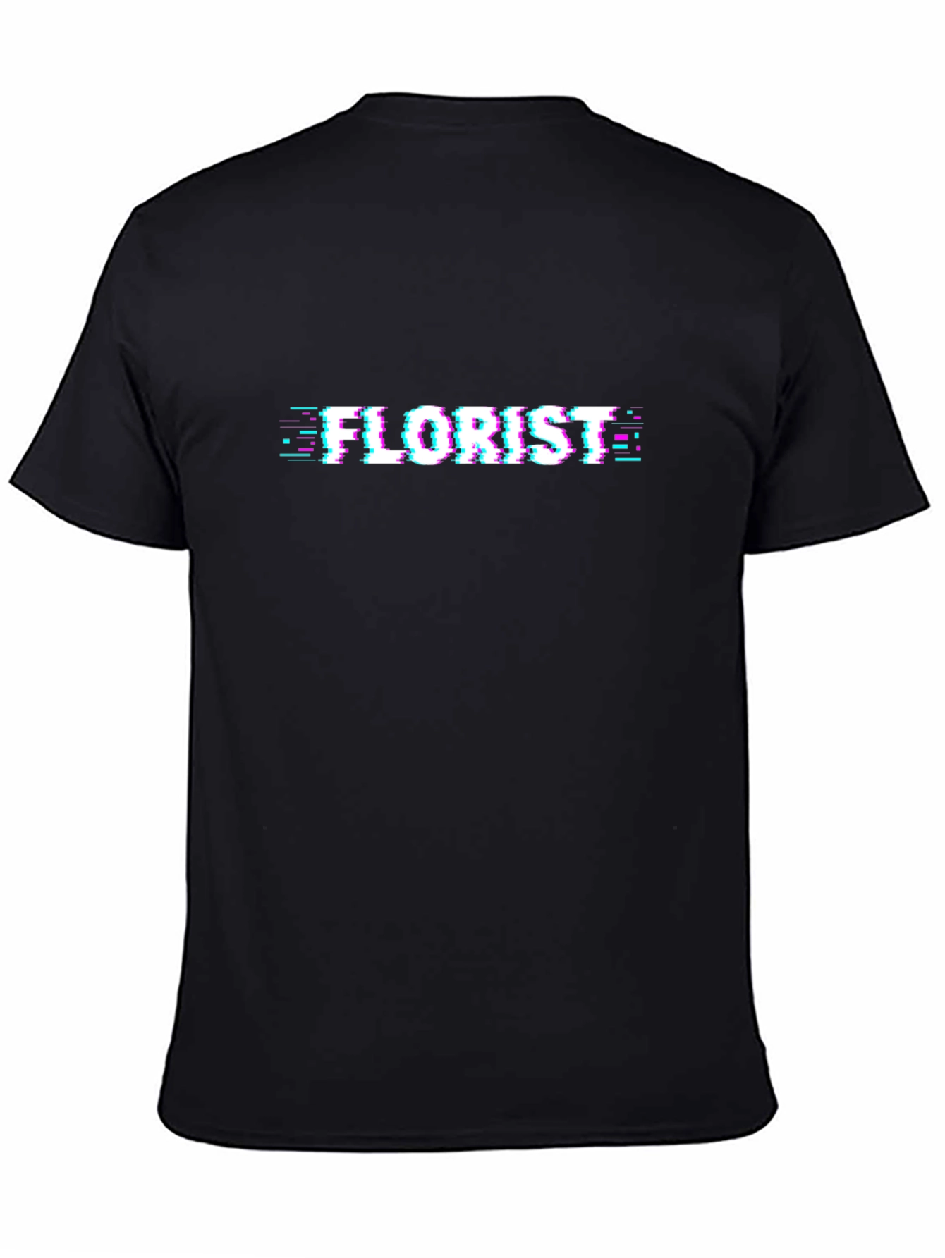 Florist Glitch Style Black T-Shirt