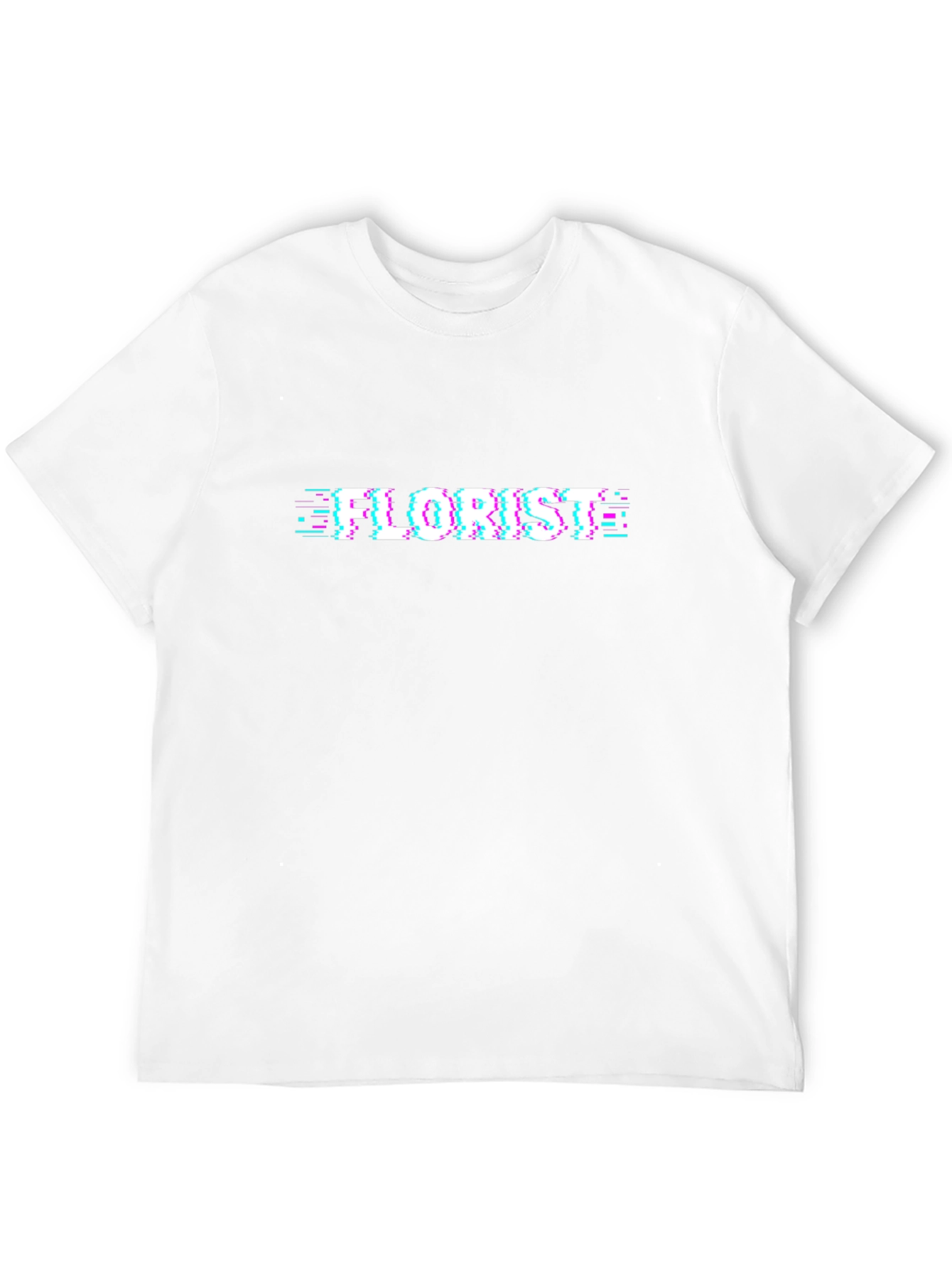 Florist Glitch Style Black T-Shirt