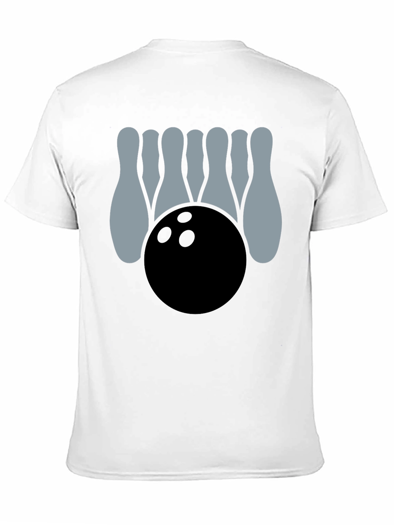 Bowling Strike Graphic Tee - Black Cotton Casual Shirt