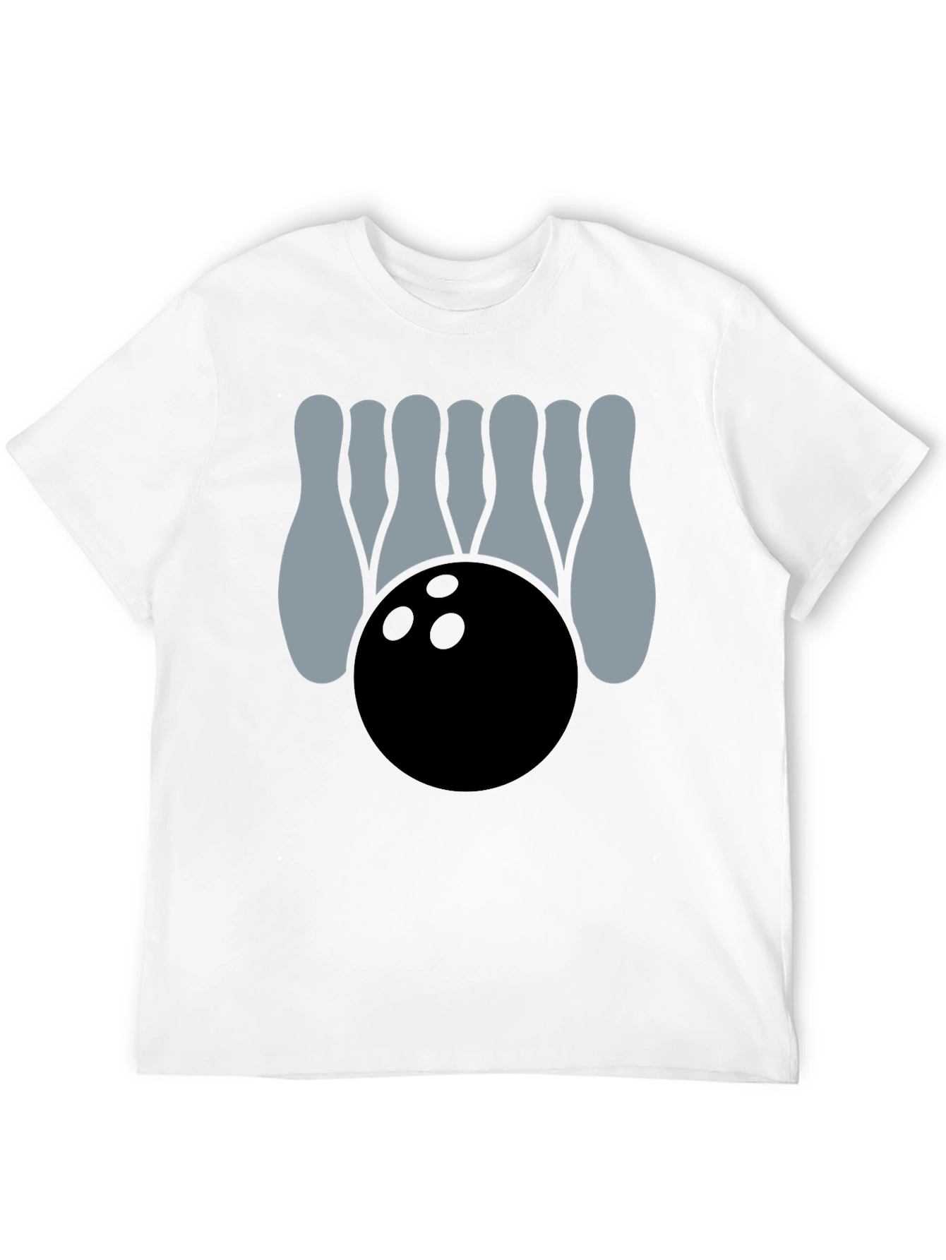 Bowling Strike Graphic Tee - Black Cotton Casual Shirt