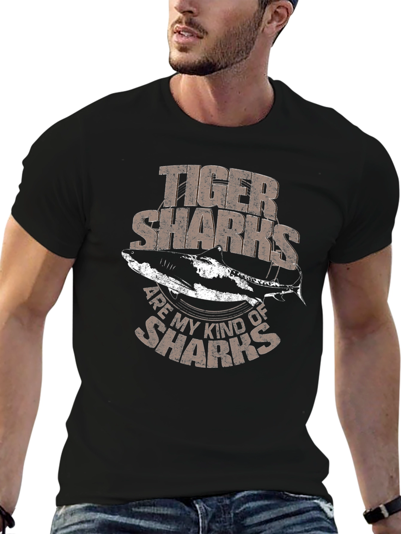 Tiger Sharks Graphic Tee - Mens Black T-Shirt