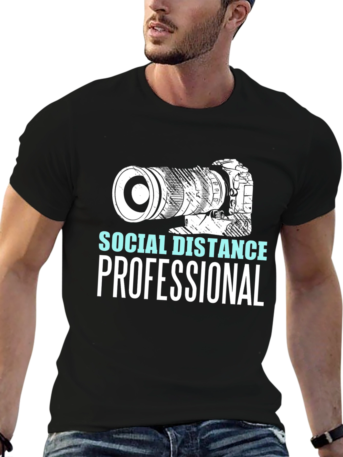 Social Distance Professional Camera T-Shirt