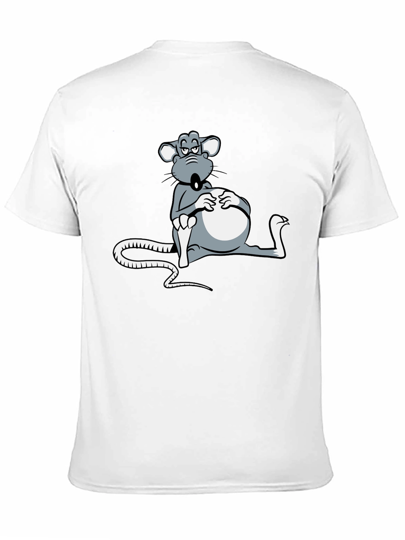 Black T-Shirt with Cartoon Mouse Graphic