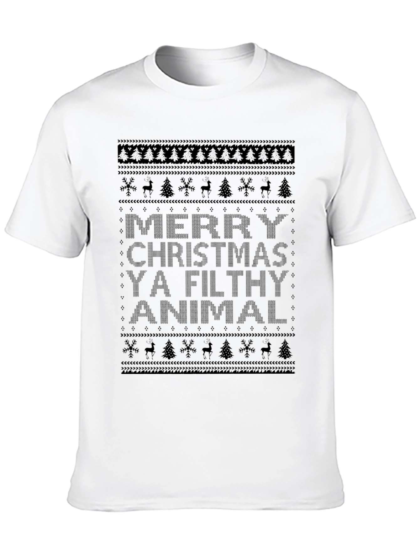 Merry Christmas Ya Filthy Animal Ugly Sweater T-Shirt