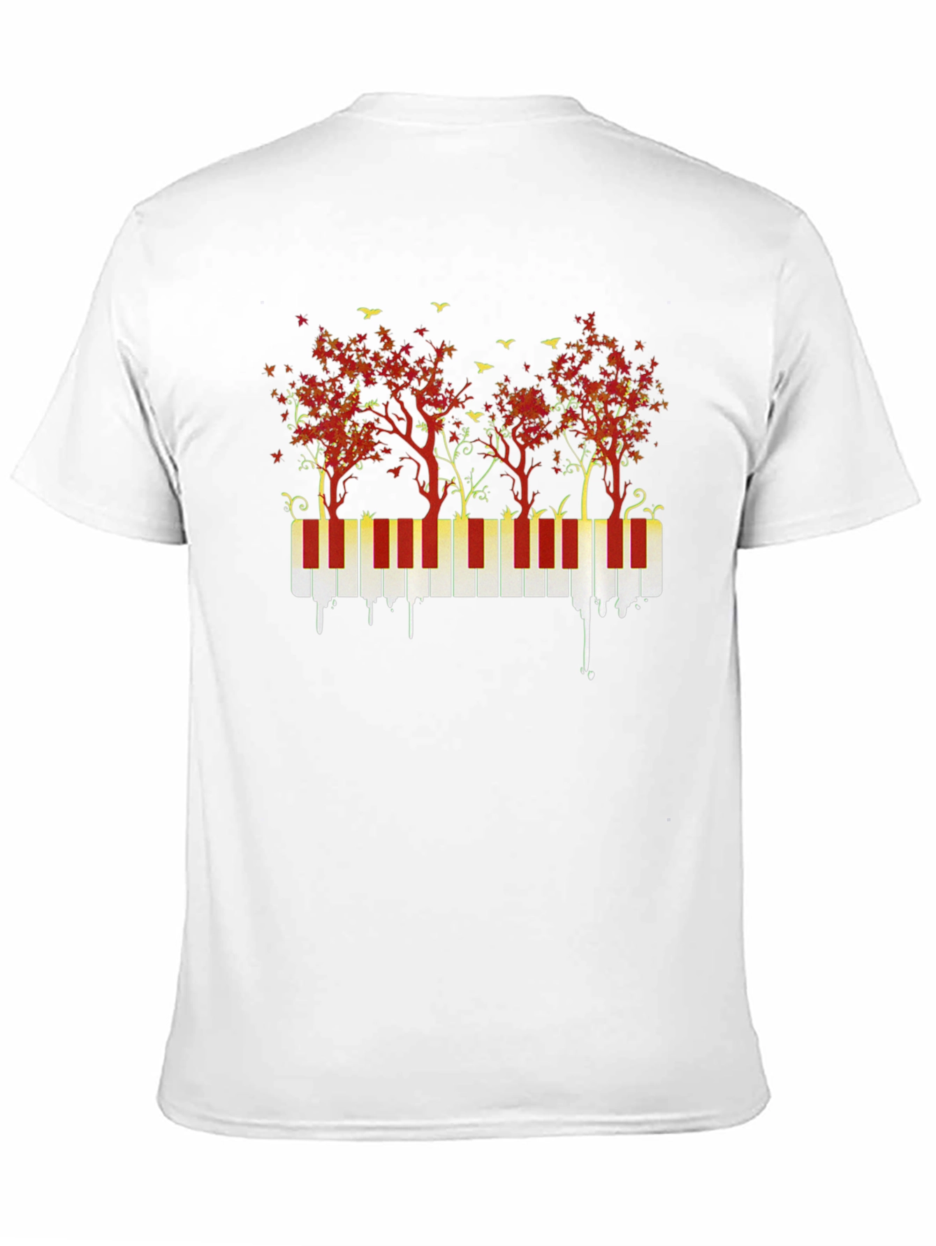 Piano Keys and Autumn Trees Graphic T-Shirt