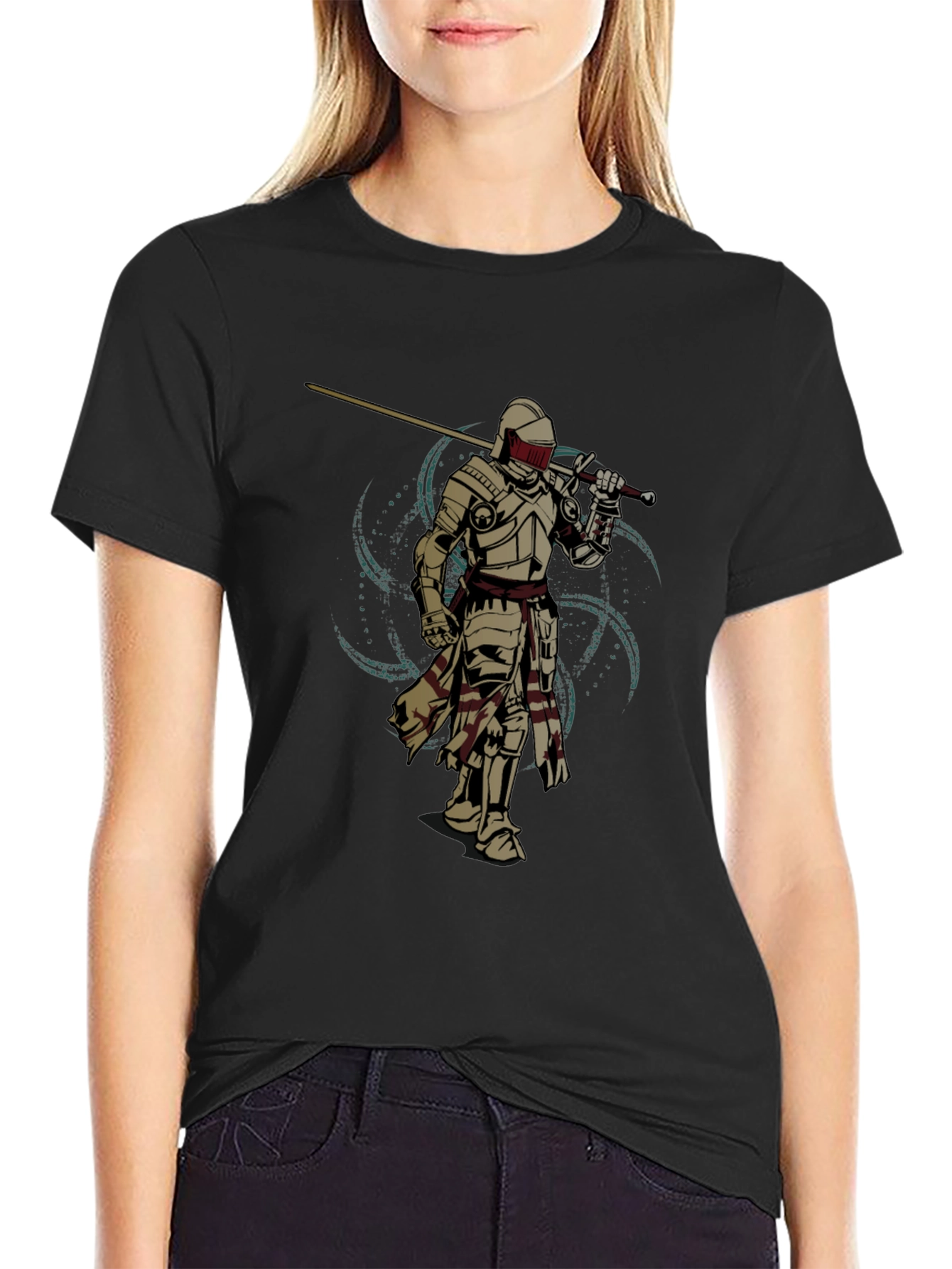 Knight Sword Graphic Tee - Black