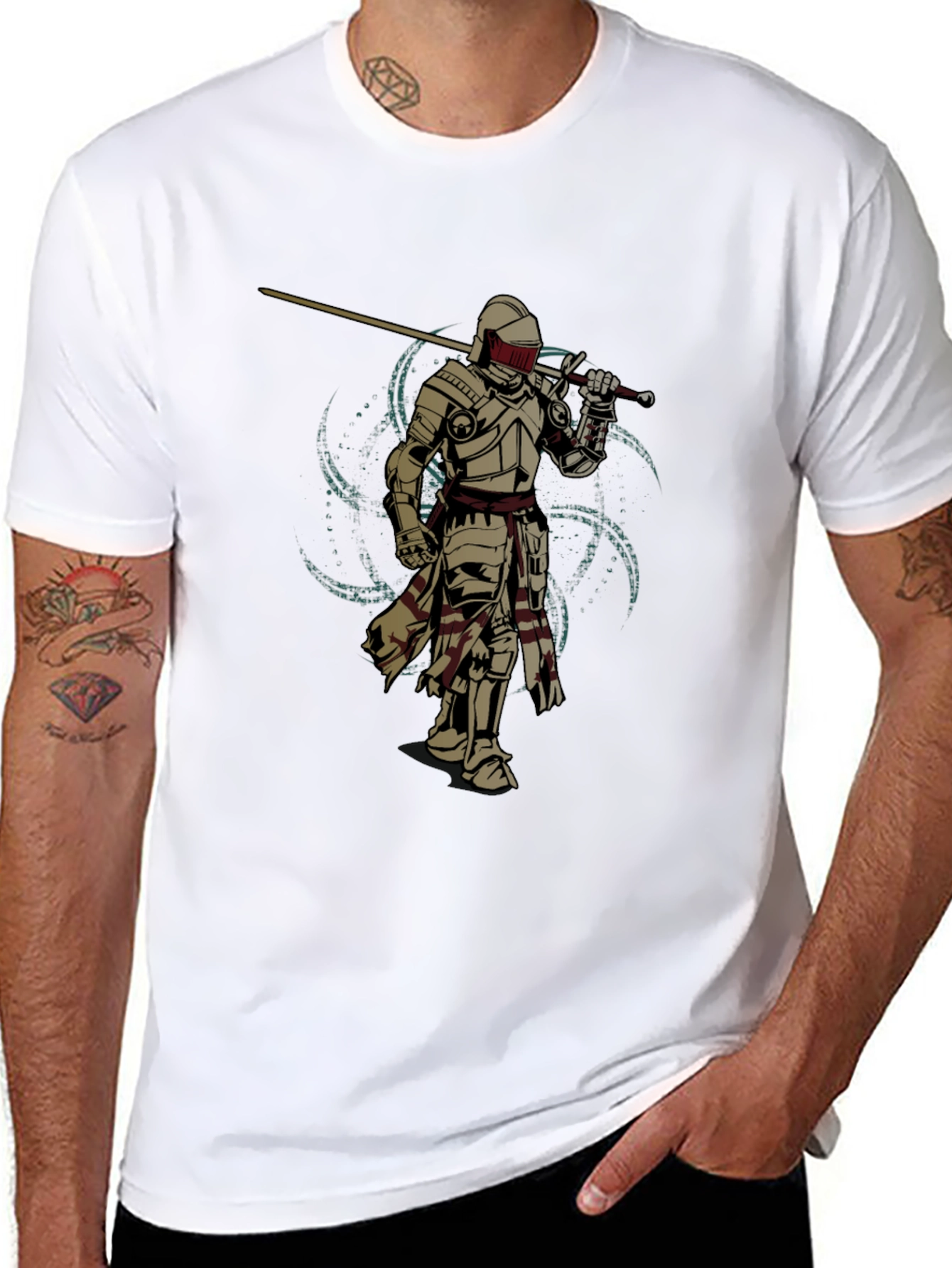 Knight Sword Graphic Tee - Black