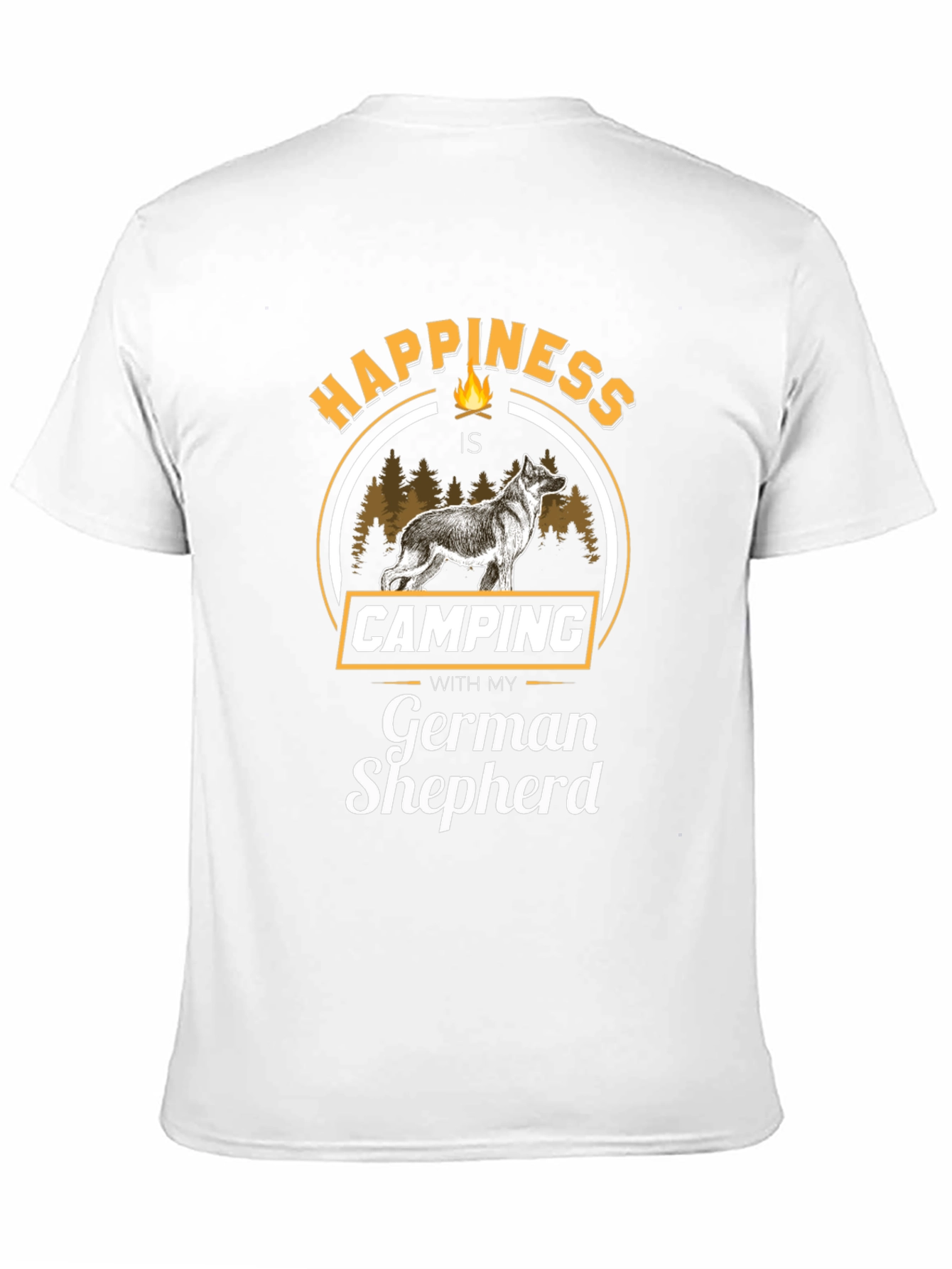 Happiness is Camping with German Shepherd T-Shirt