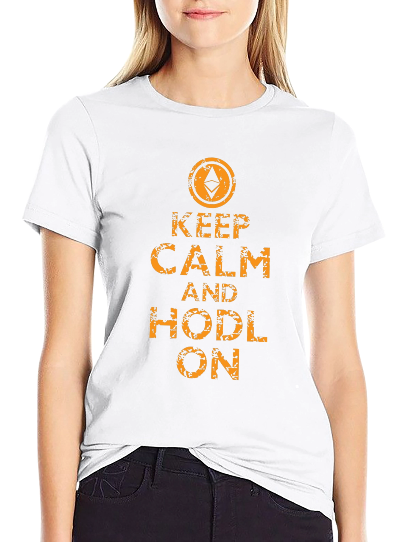 Keep Calm & Hodl On Ethereum Black T-Shirt