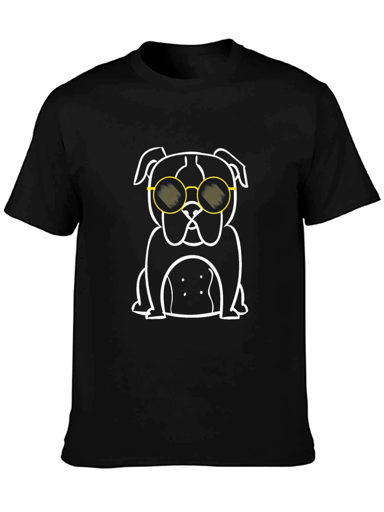 Cool Bulldog Graphic T-Shirt - Black