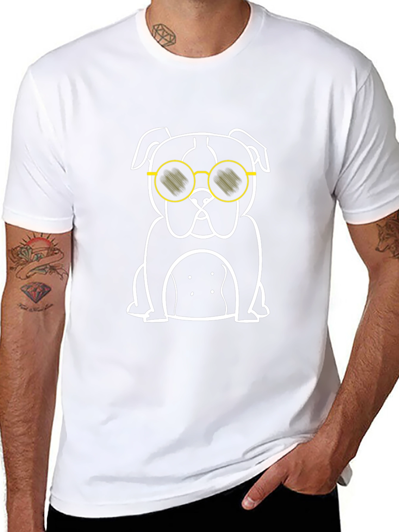 Cool Bulldog Graphic T-Shirt - Black