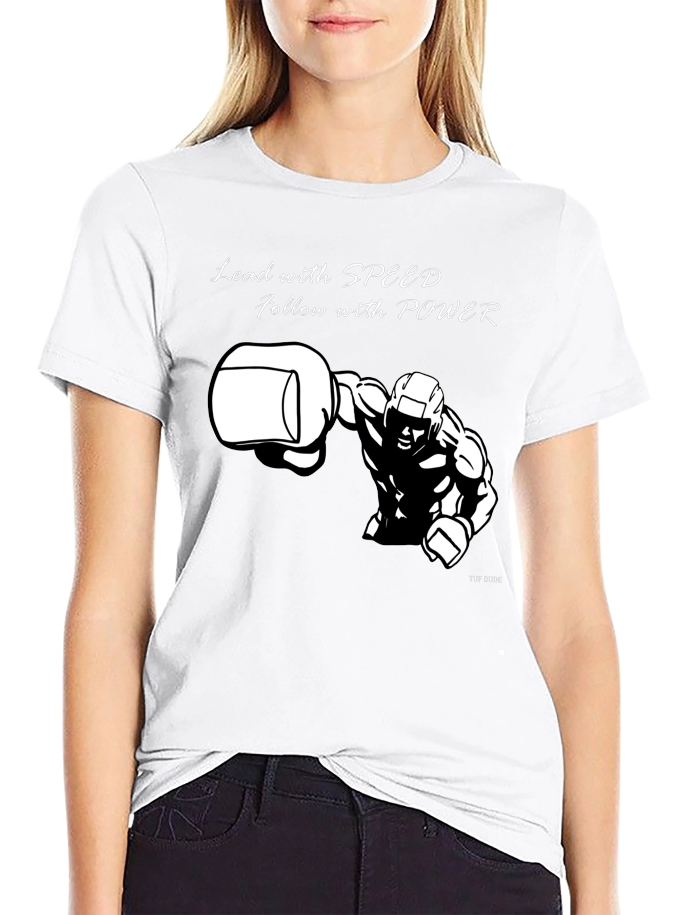 Mens Graphic T-Shirt: Lead with Speed Follow with Power