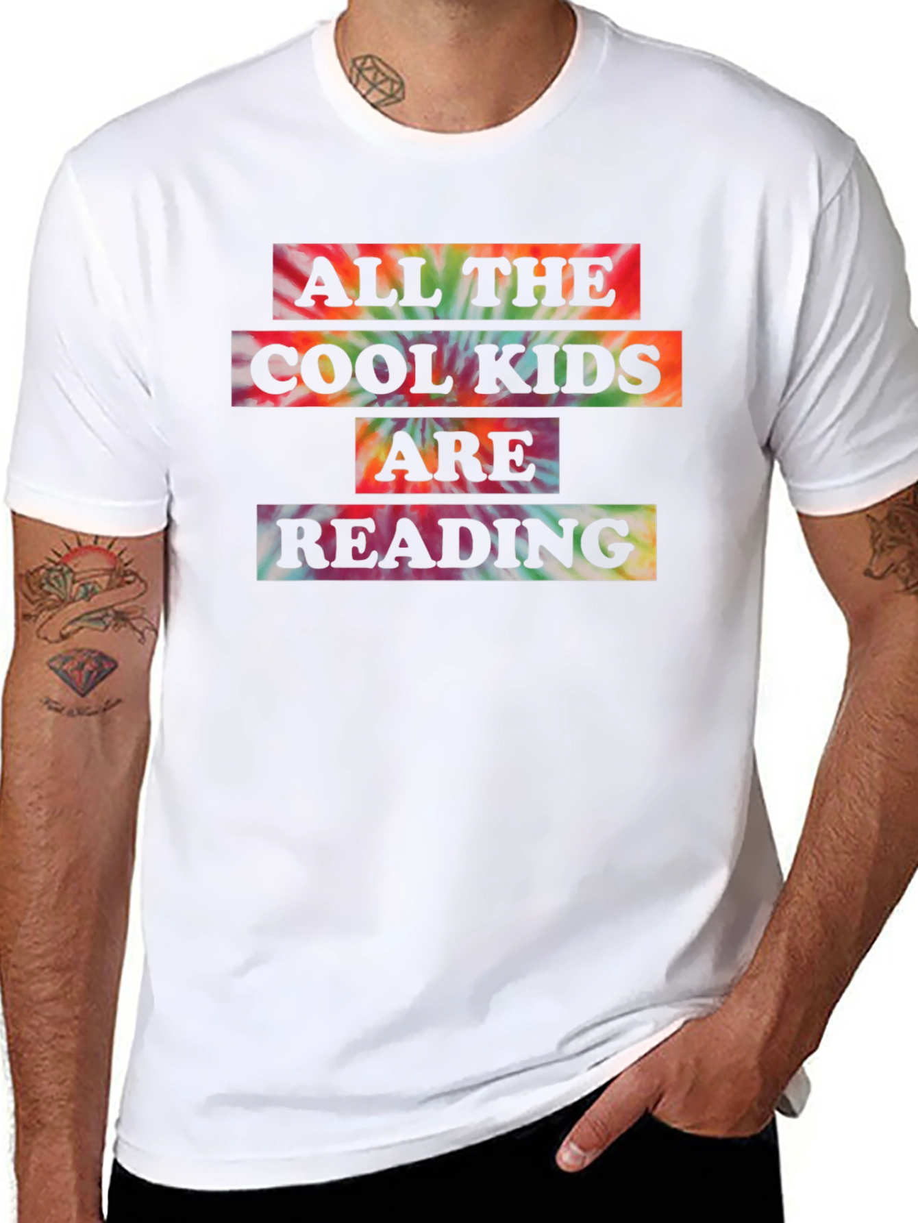 All The Cool Kids Reading Tie-Dye T-Shirt