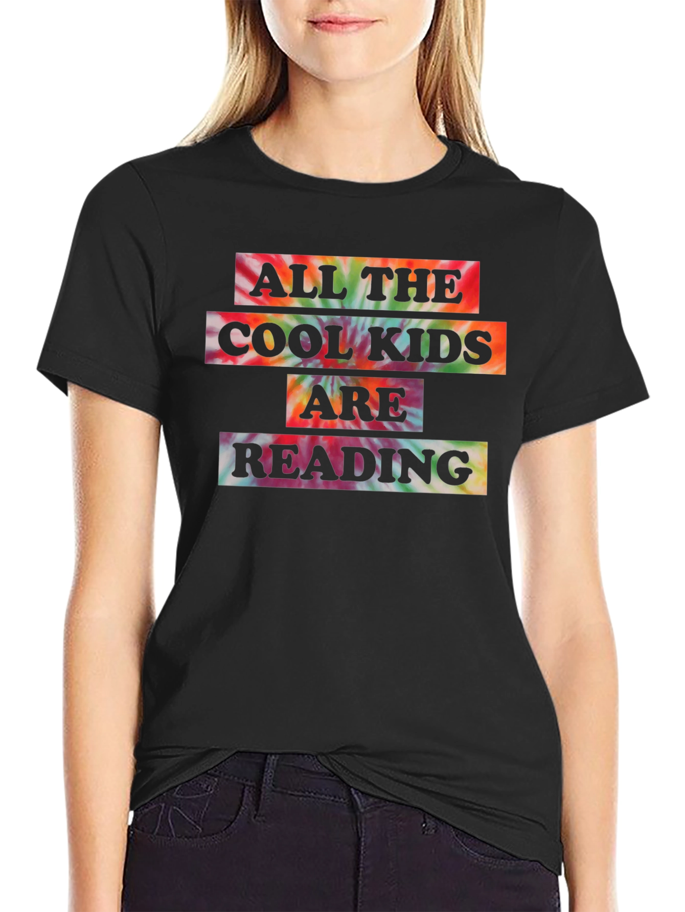 All The Cool Kids Reading Tie-Dye T-Shirt