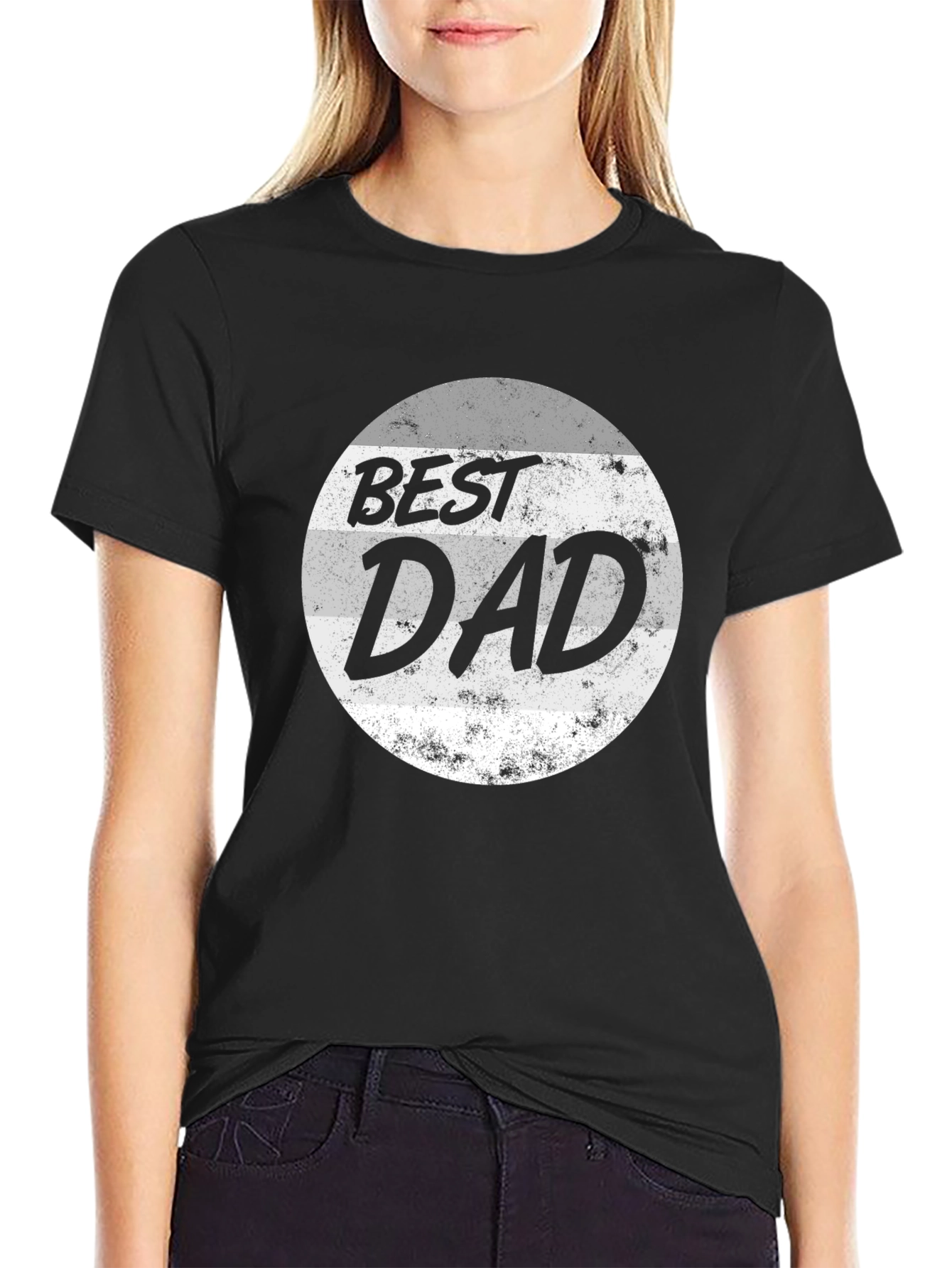 Best Dad Graphic Tee - Black Cotton T-Shirt