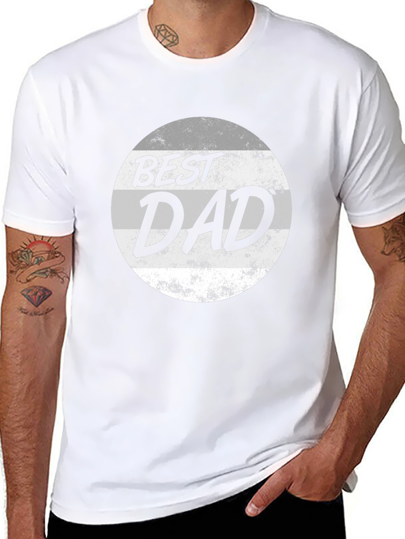 Best Dad Graphic Tee - Black Cotton T-Shirt