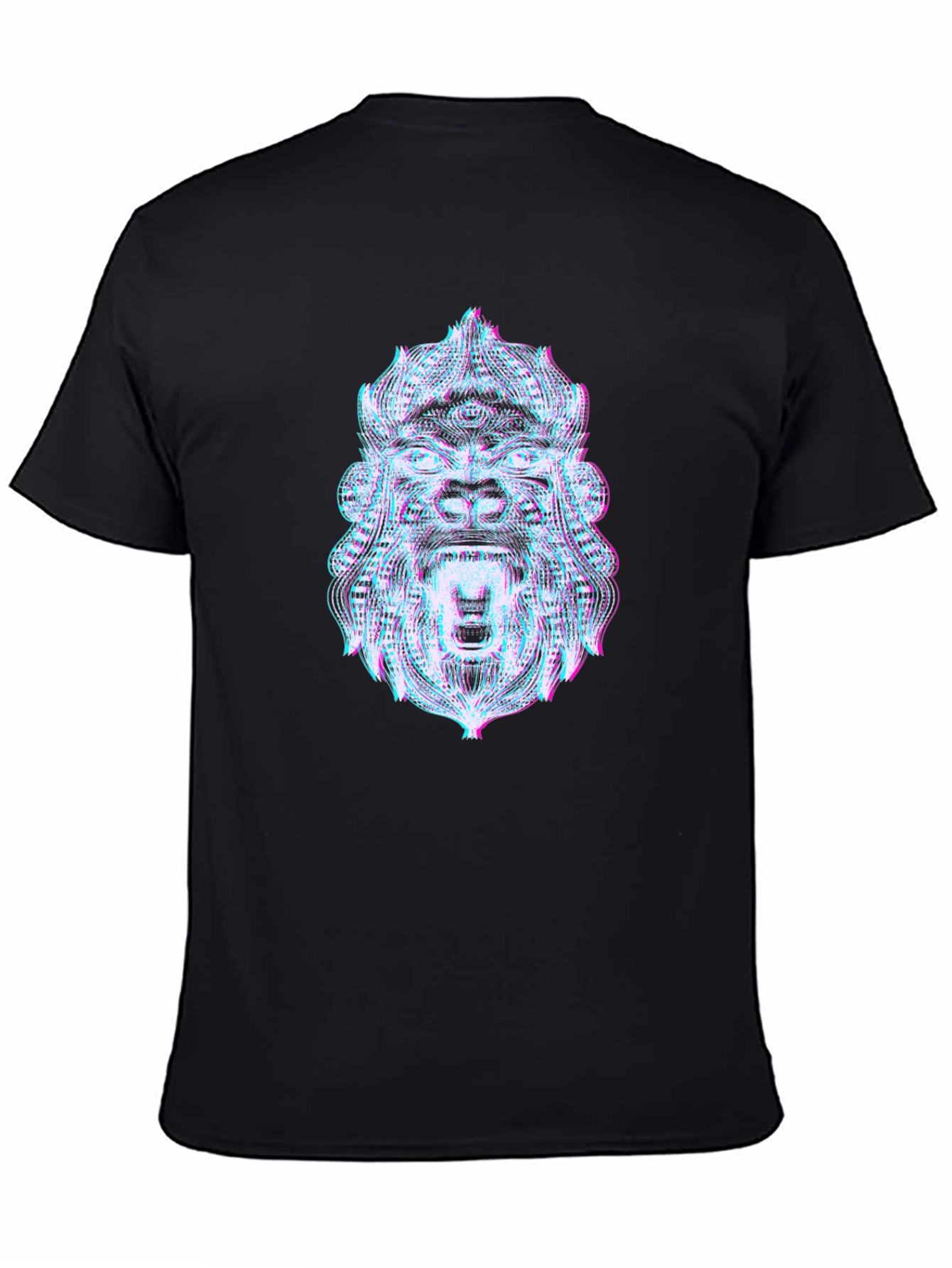 Glitch Art Gorilla Graphic Tee - Black