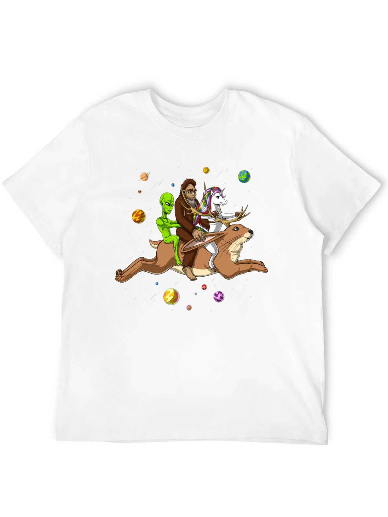 Cosmic Bigfoot Alien Unicorn T-Shirt