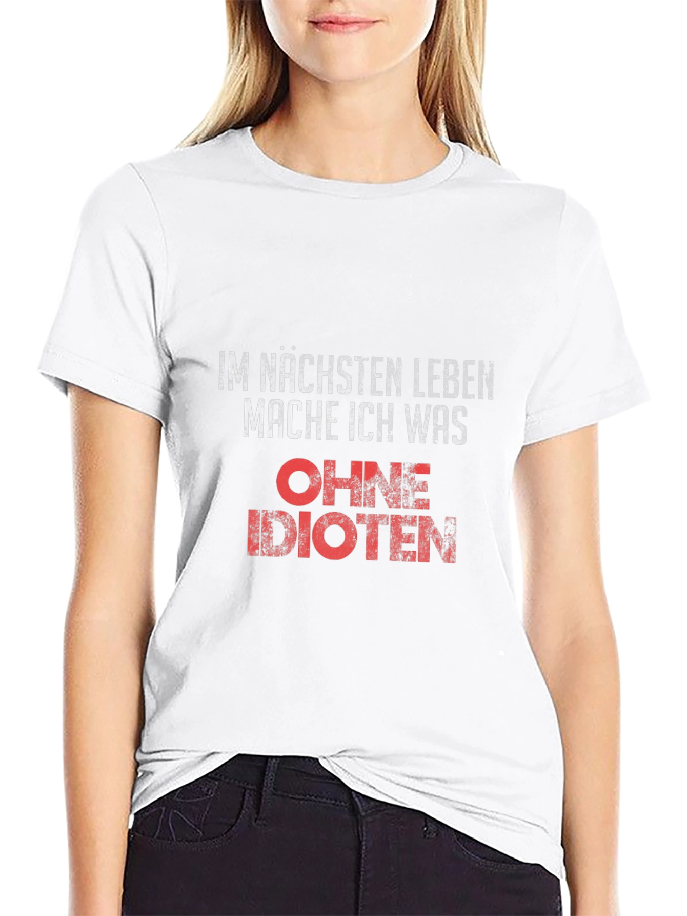 Funny German Slogan T-Shirt - Next Life Without Idiots