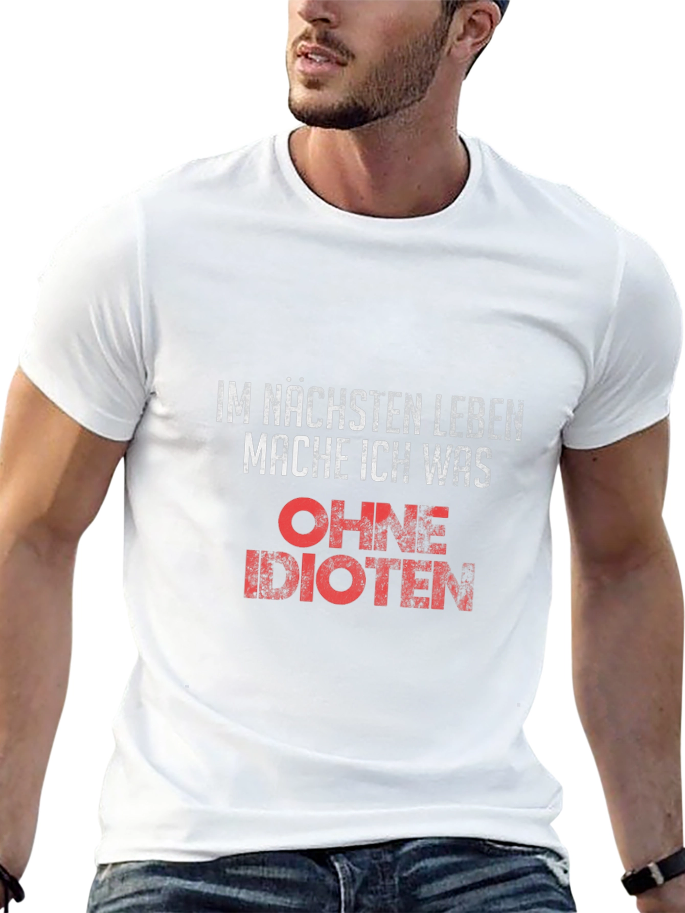 Funny German Slogan T-Shirt - Next Life Without Idiots