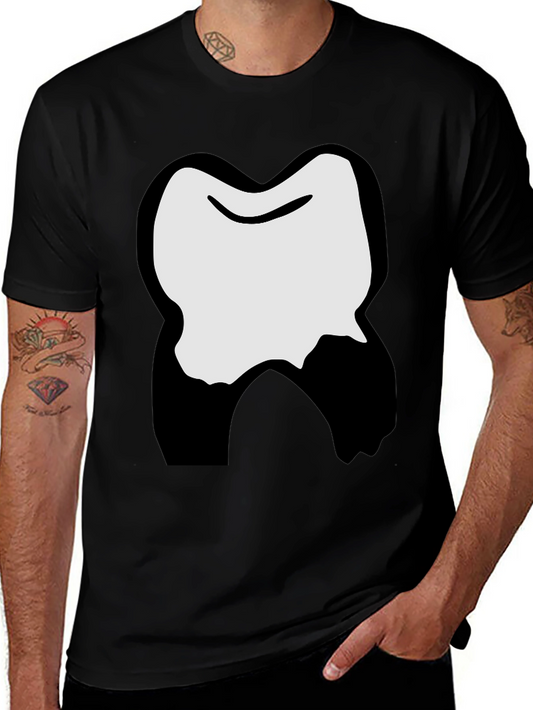 Funny Cartoon Tooth Graphic Black T-Shirt
