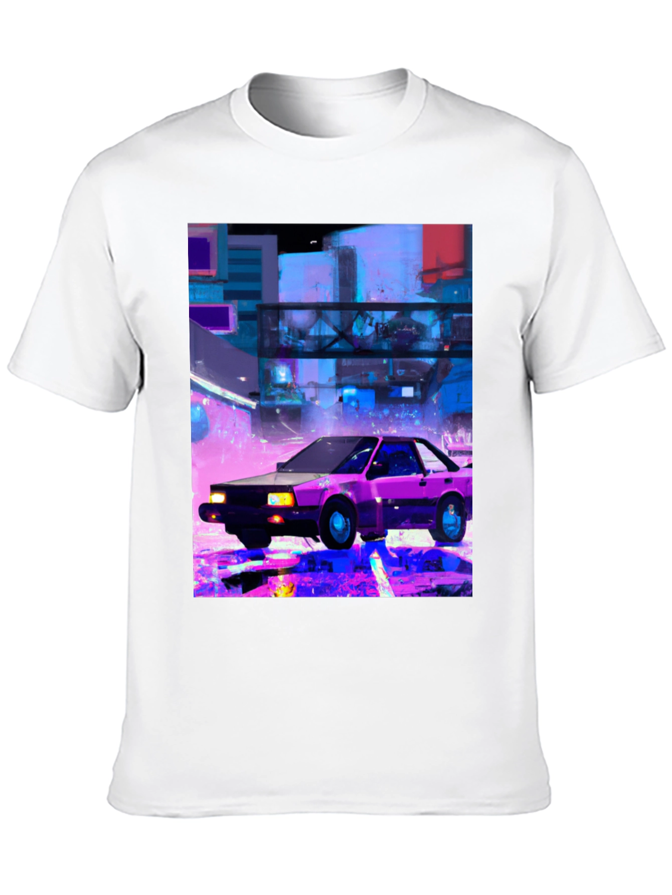 Retro Cyberpunk Car T-Shirt - Black