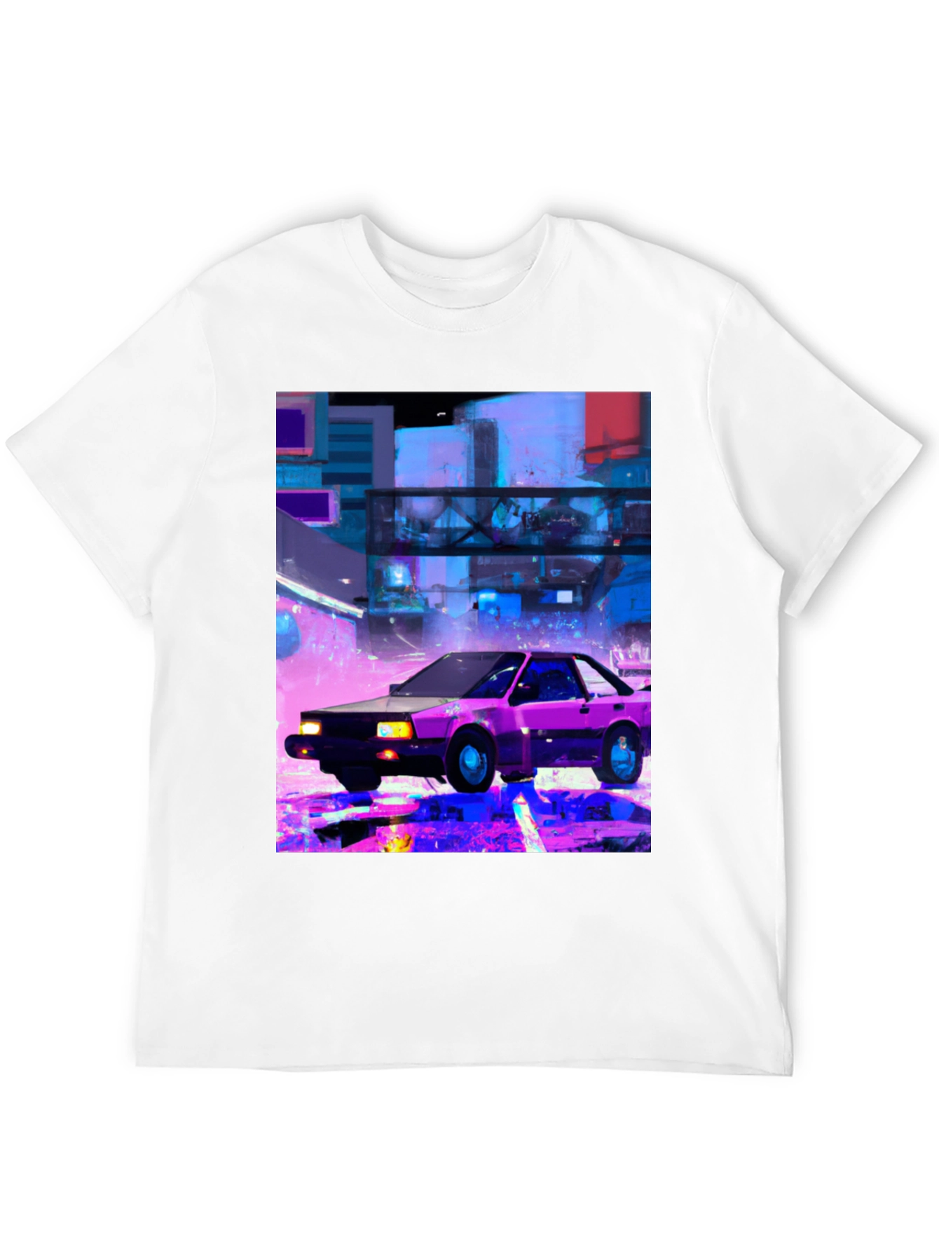 Retro Cyberpunk Car T-Shirt - Black