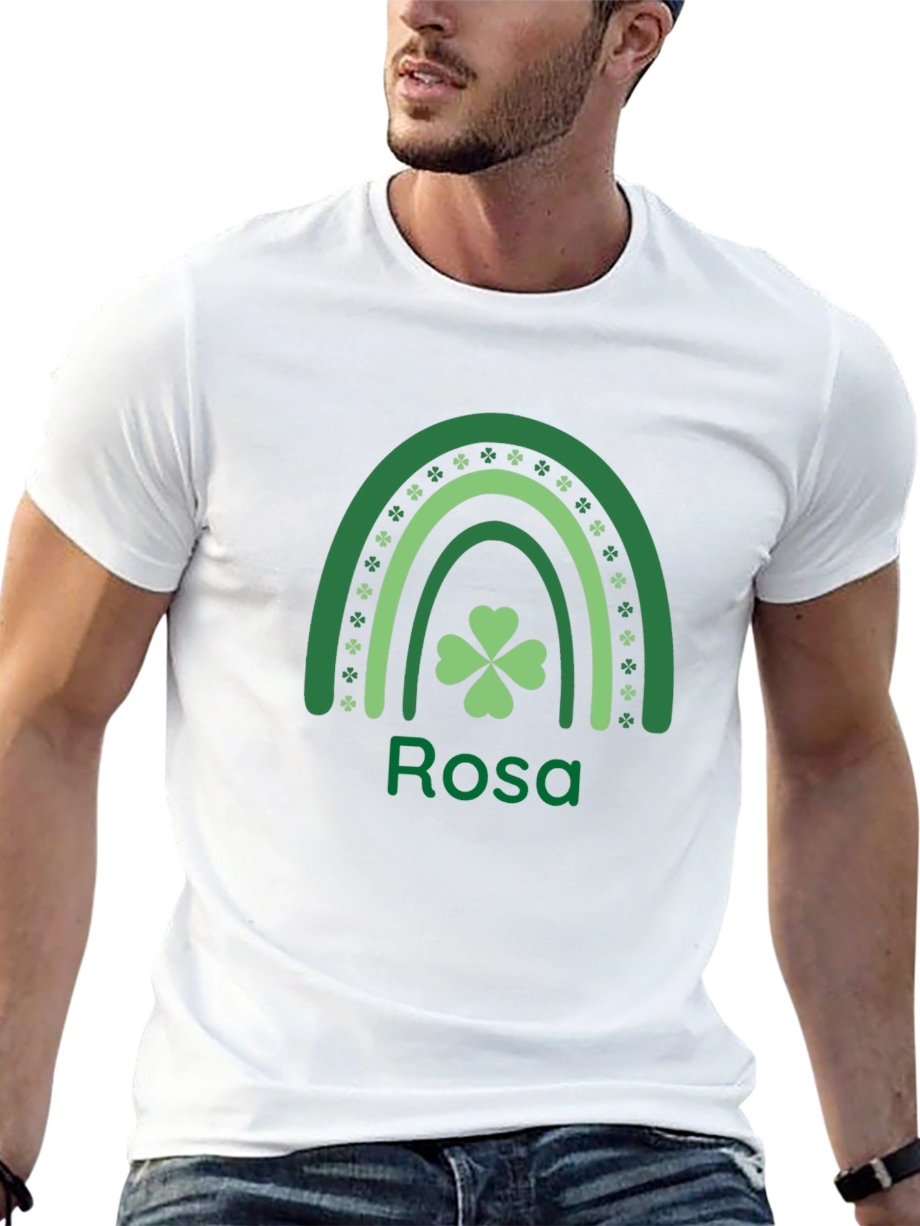 Personalized St. Patricks Day Rainbow Shamrock T-Shirt