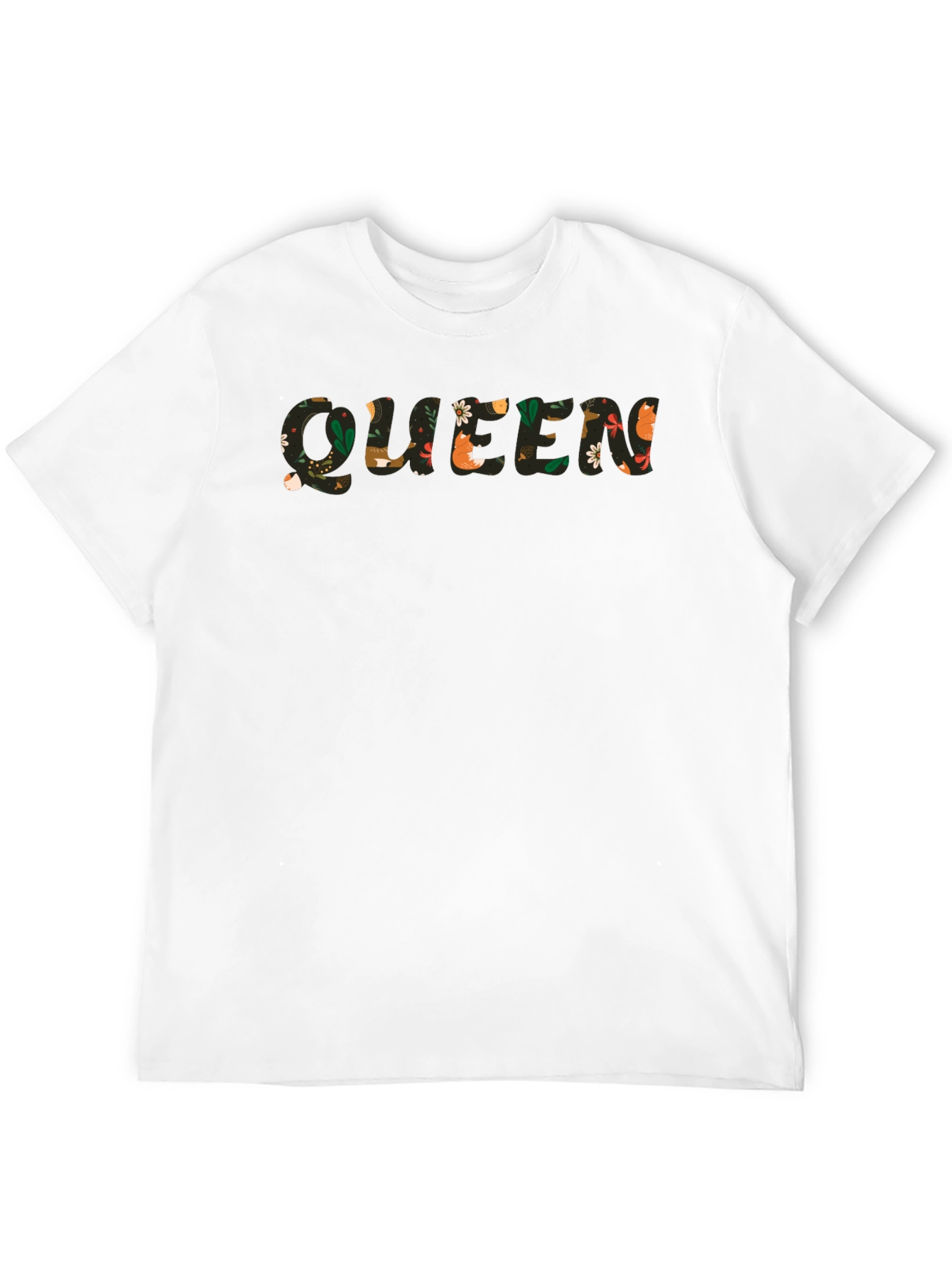 Floral Queen Graphic Black T-Shirt