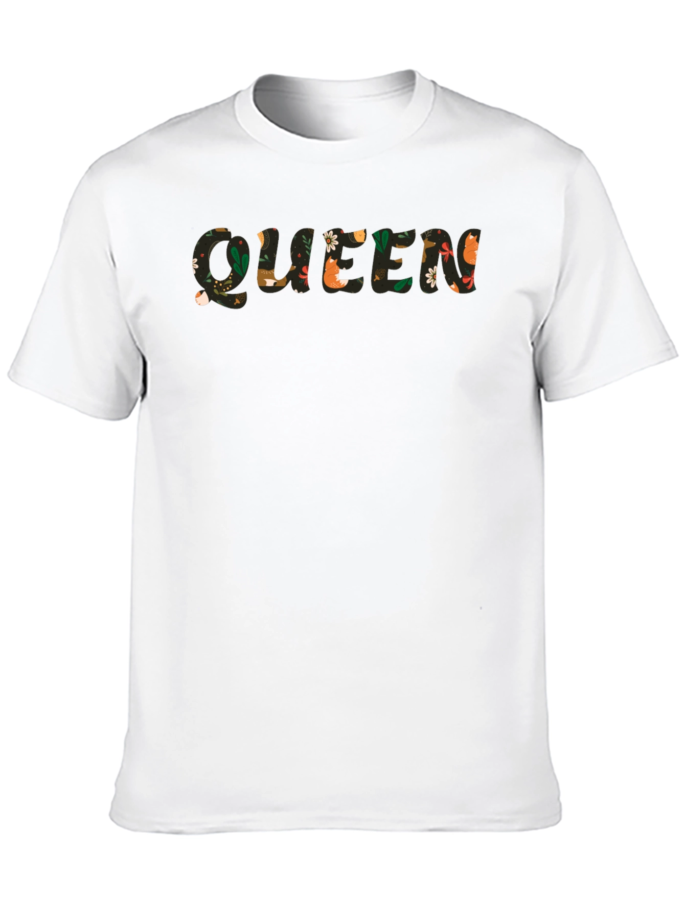 Floral Queen Graphic Black T-Shirt