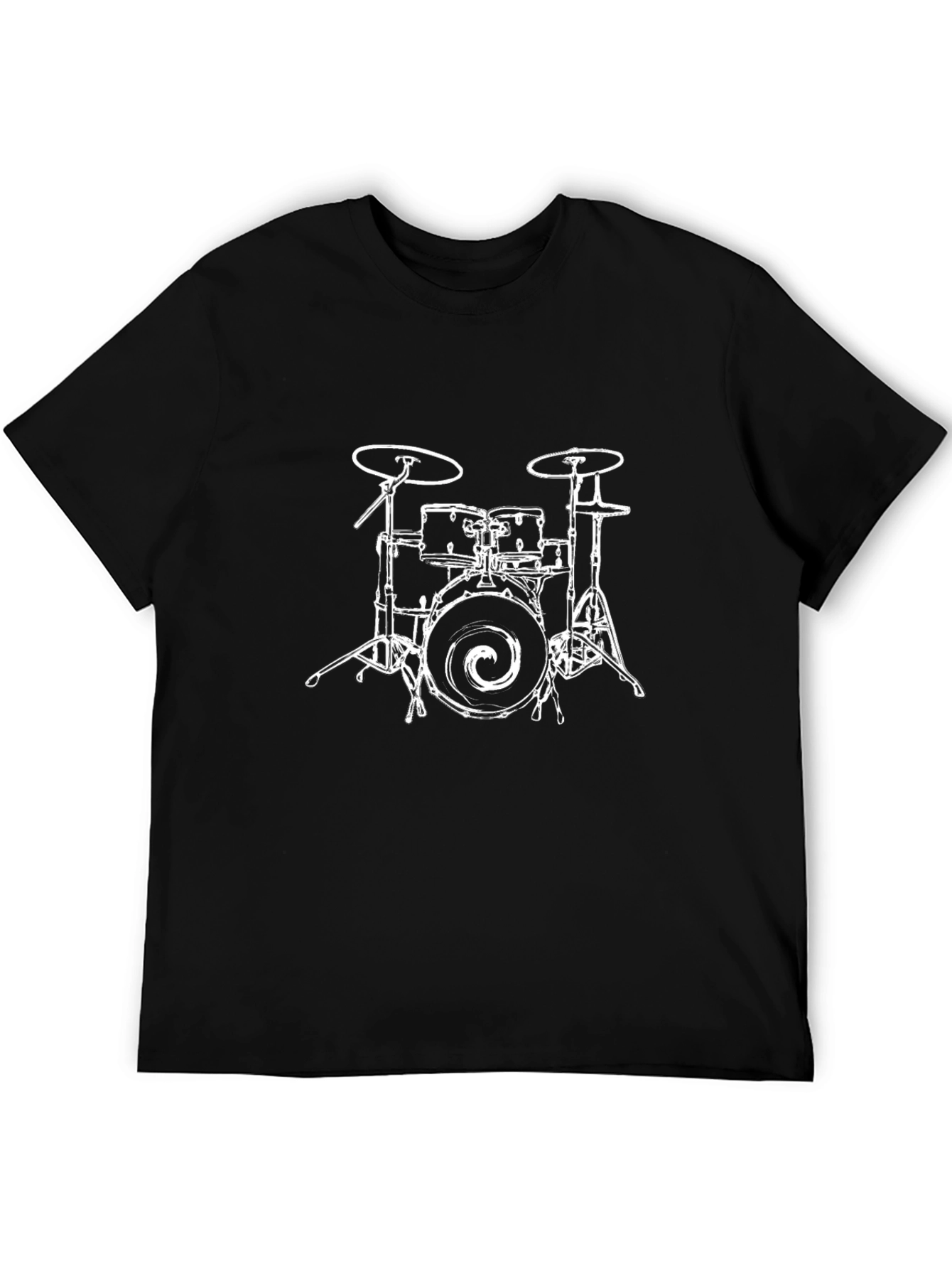 Drum Kit Graphic Tee - Black Cotton Blend