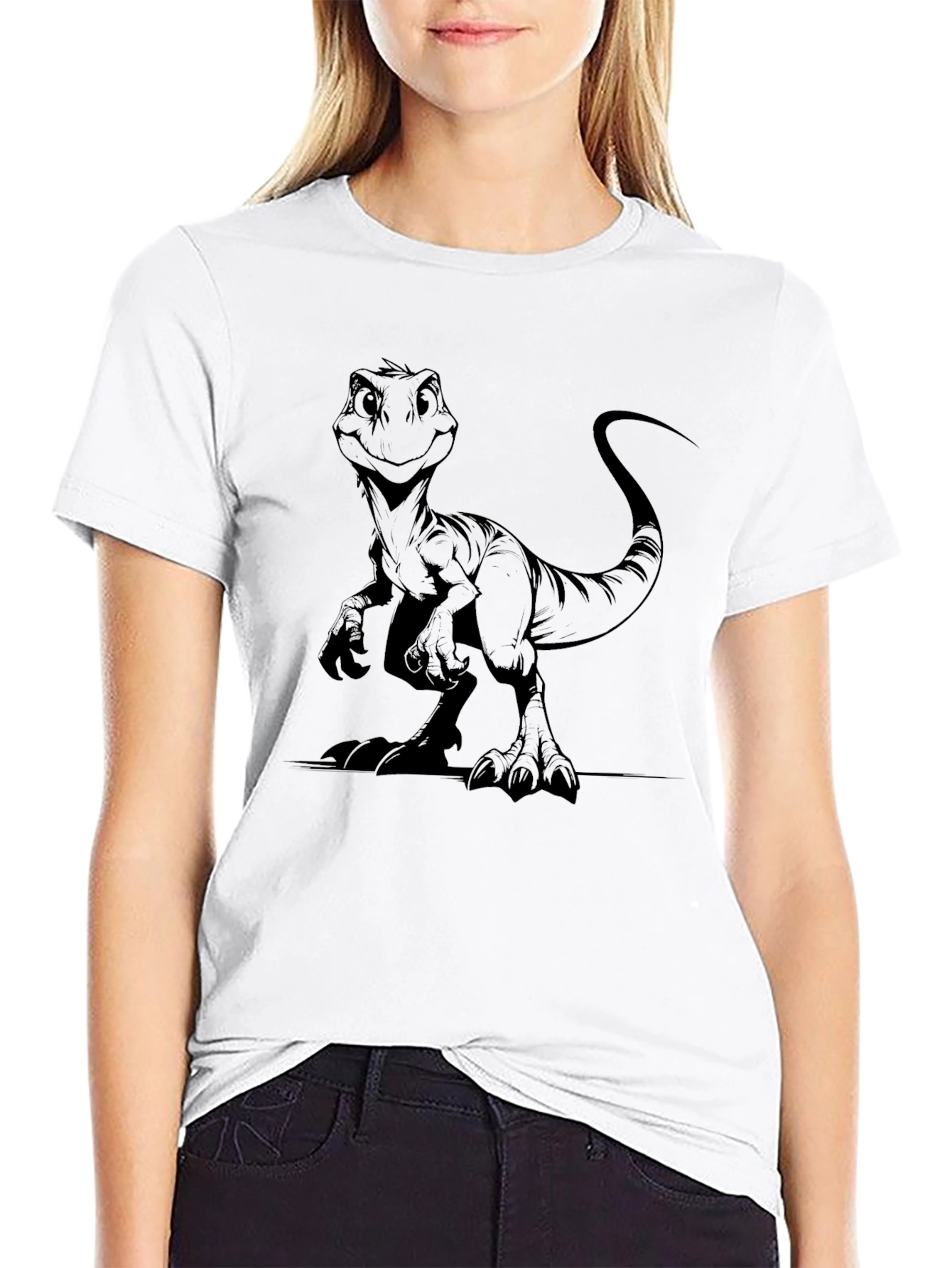 Dino T-Shirt - Black Cotton Blend