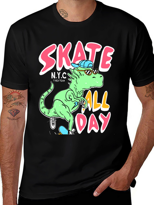 Skate All Day Dinosaur Graphic Tee