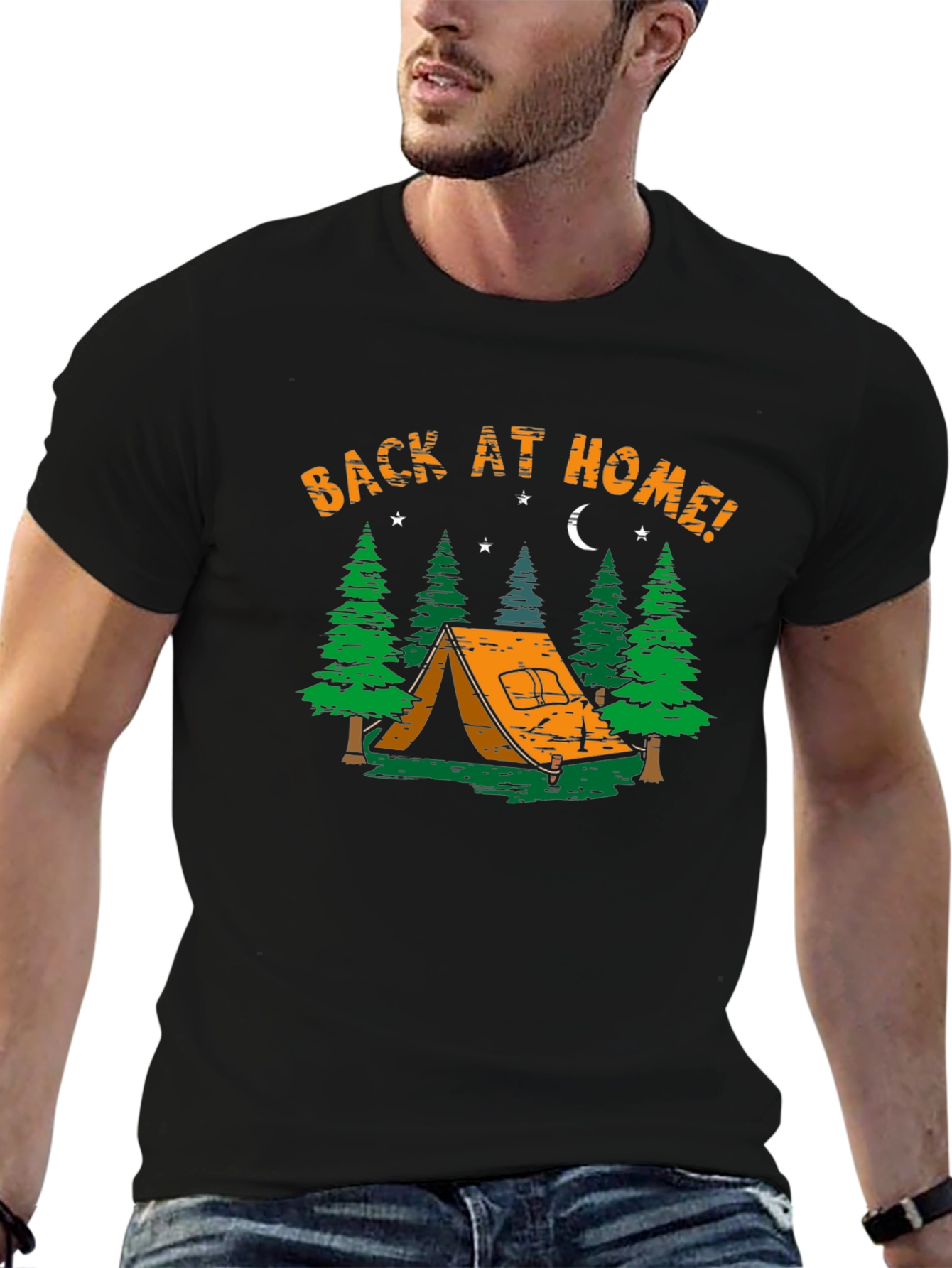 Camping Adventure T-Shirt - Back At Home Graphic