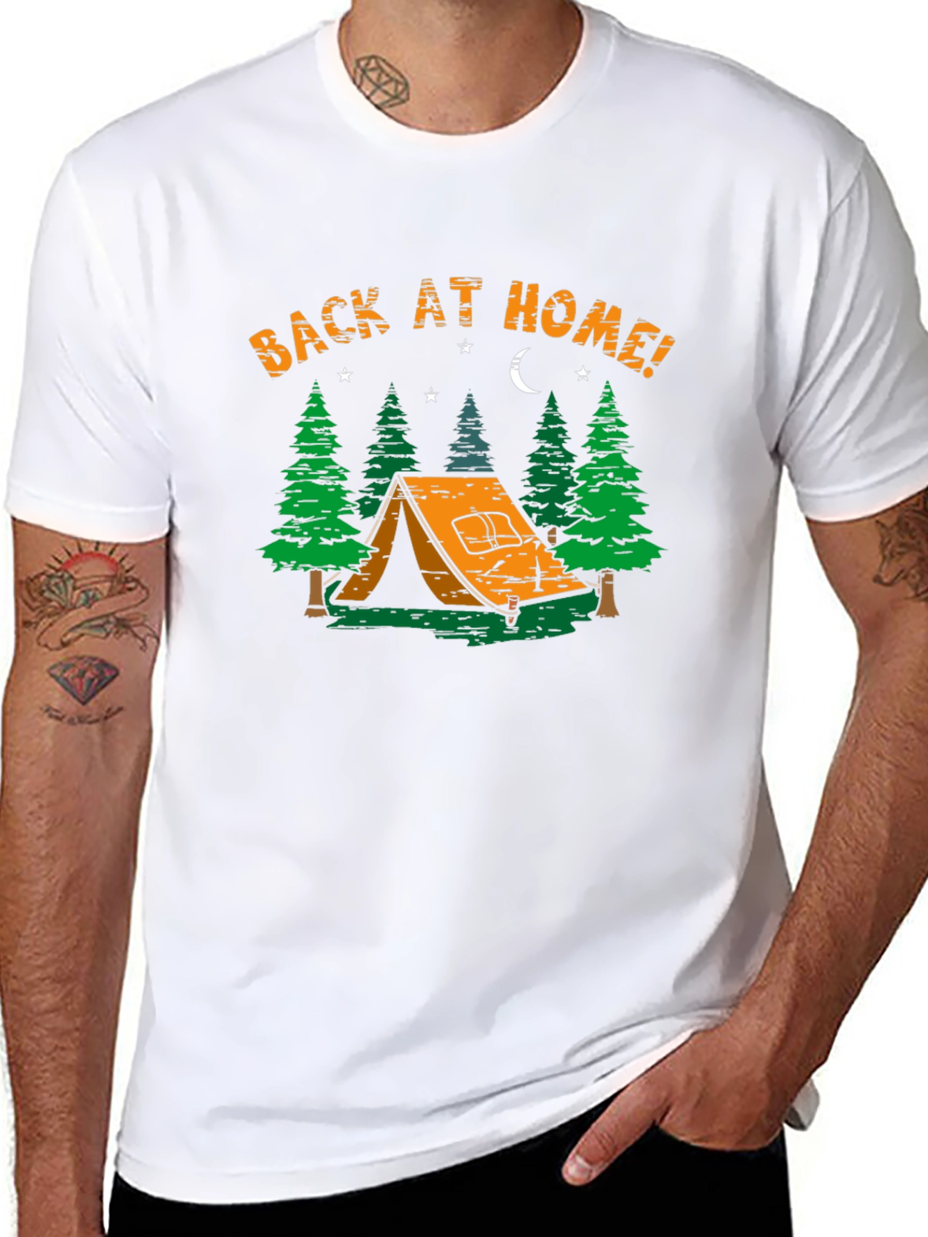Camping Adventure T-Shirt - Back At Home Graphic