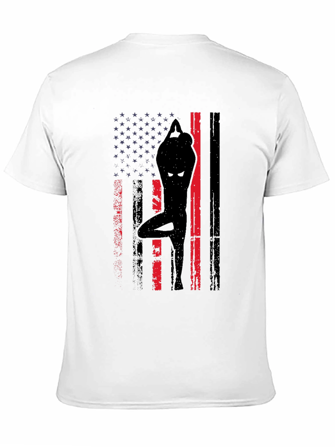 Yoga American Flag Graphic T-Shirt